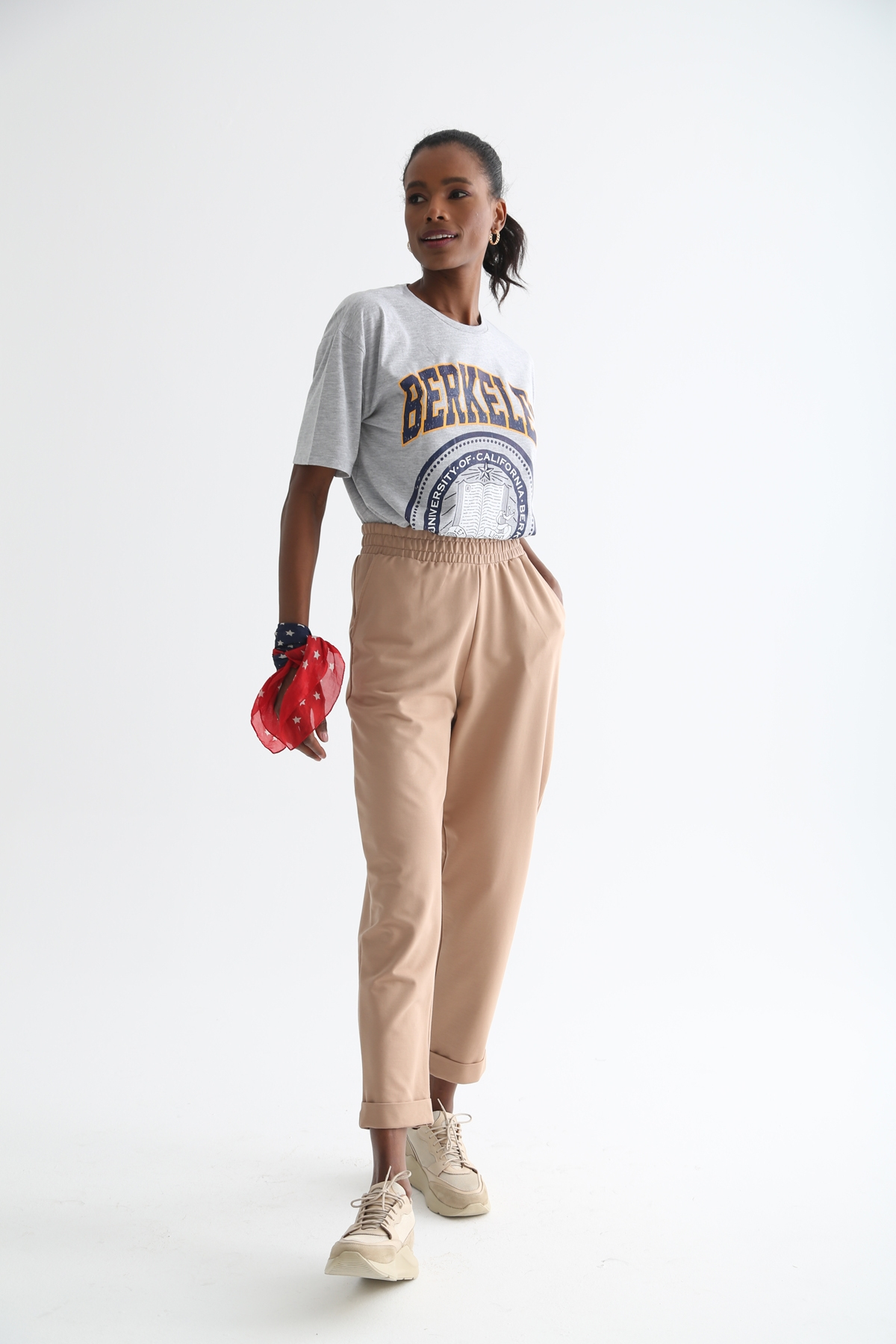 Gri Berkeley Baskılı Tshirt 3274