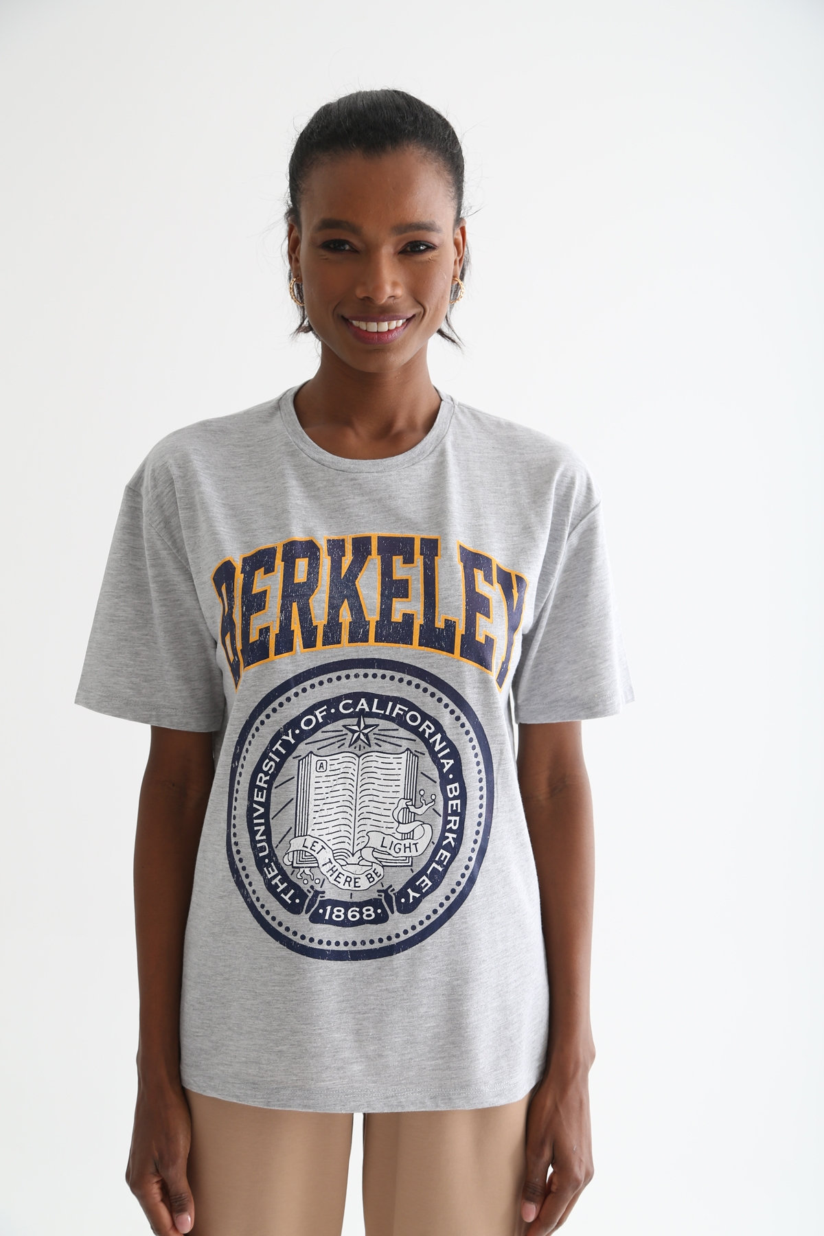 Gri Berkeley Baskılı Tshirt 3274