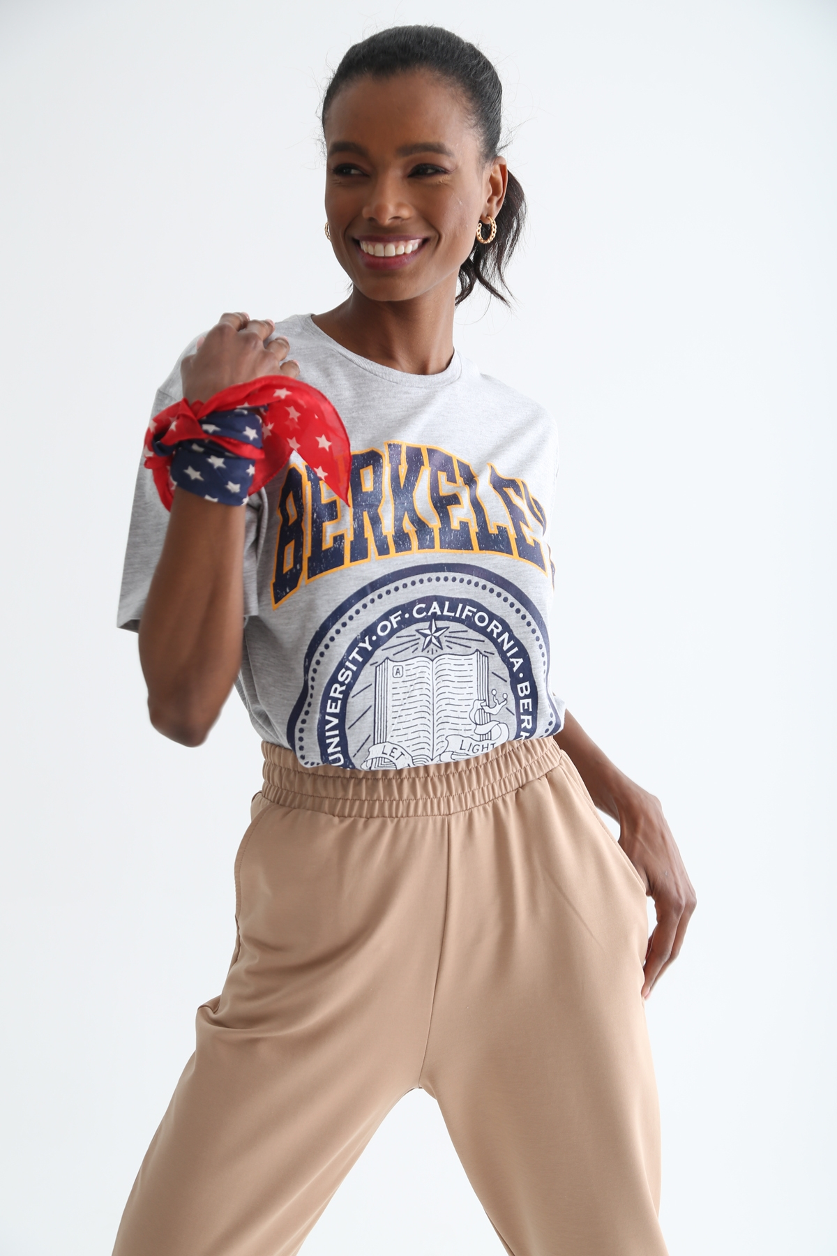 Gri Berkeley Baskılı Tshirt 3274