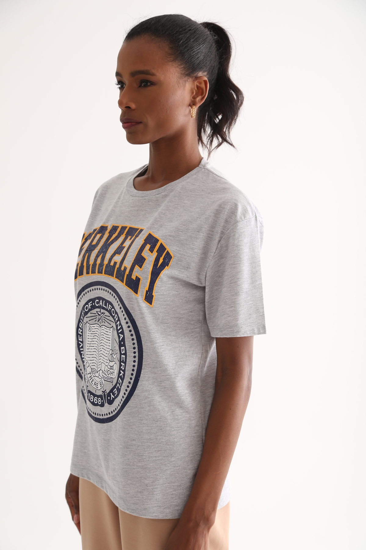 Gri Berkeley Baskılı Tshirt 3274