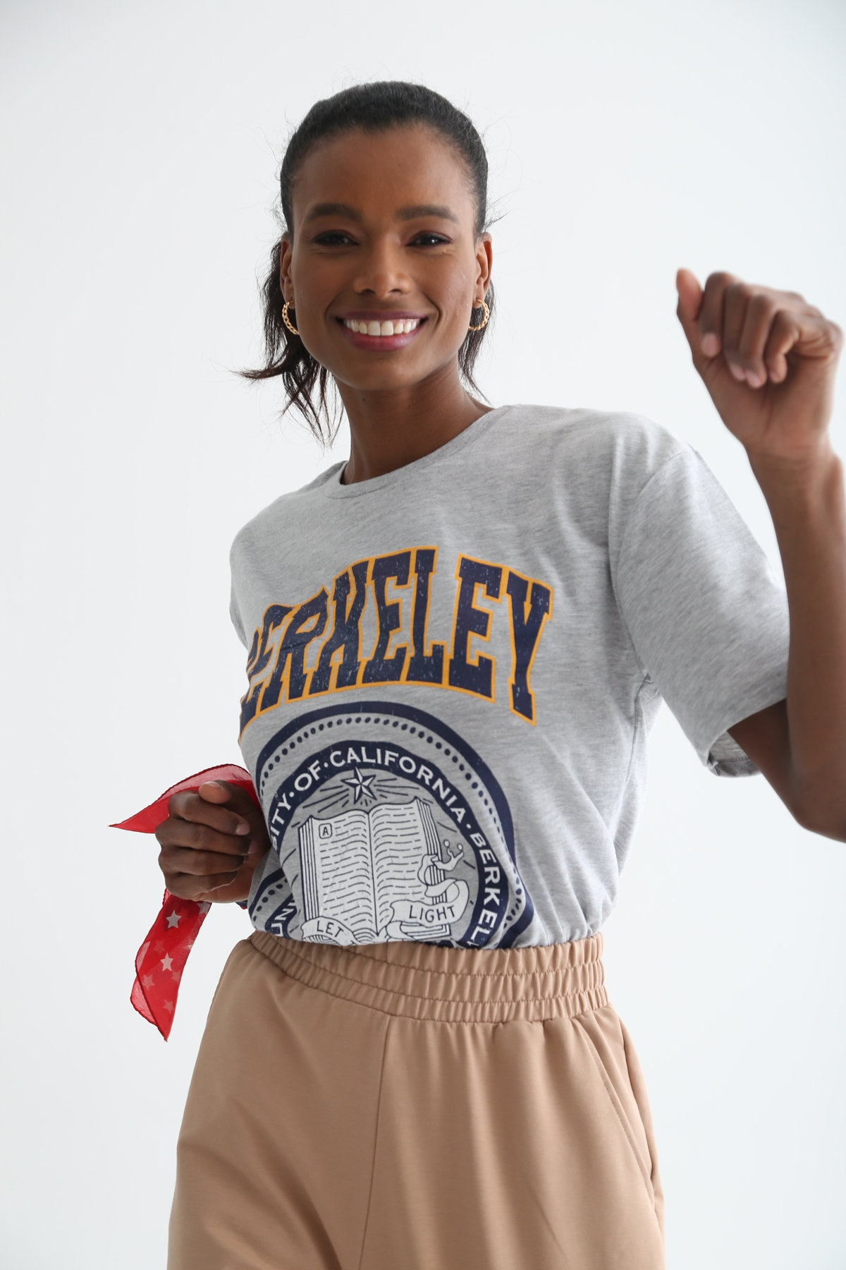 Gri Berkeley Baskılı Tshirt 3274