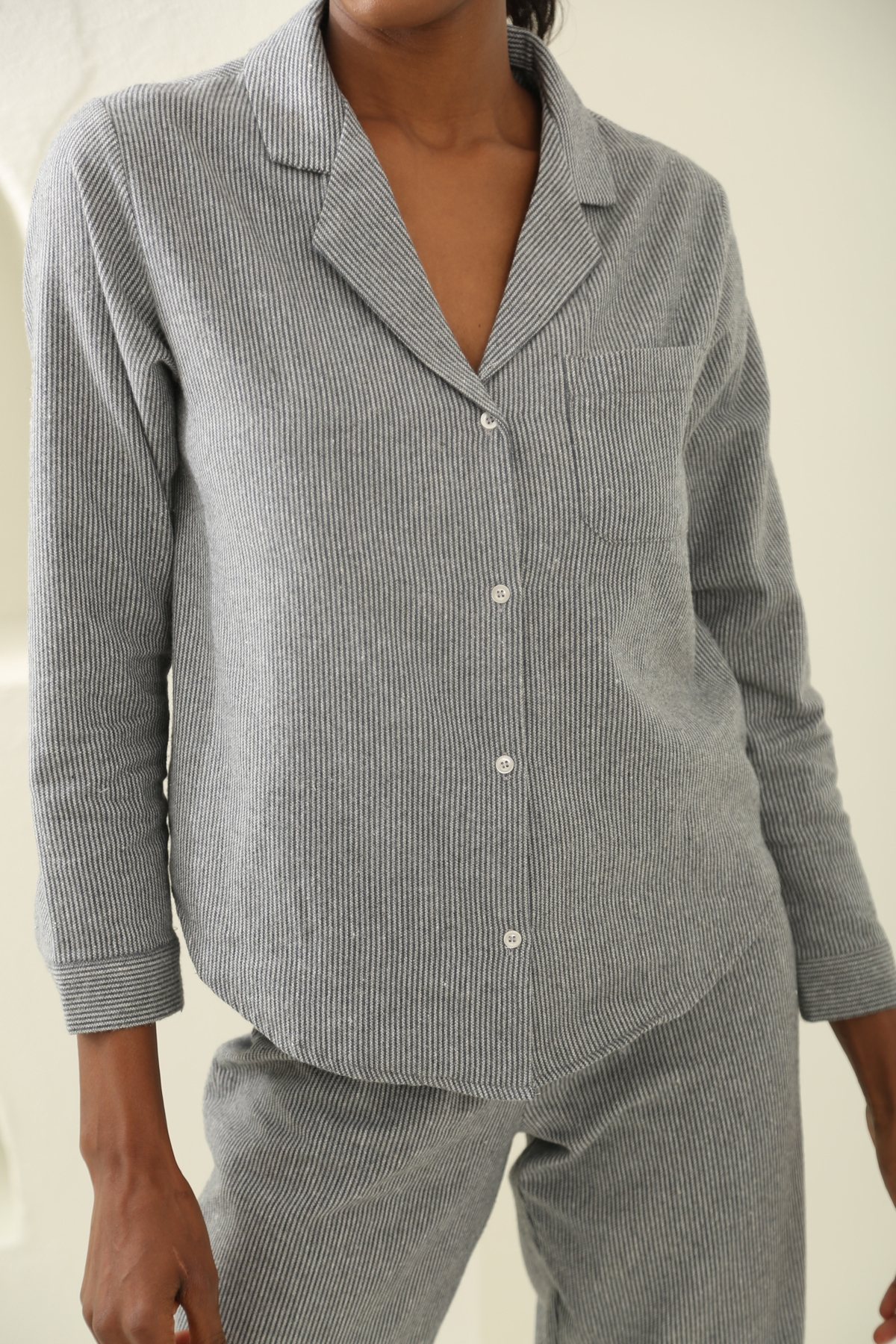 Gri Çizgili Pijama Takım 95002