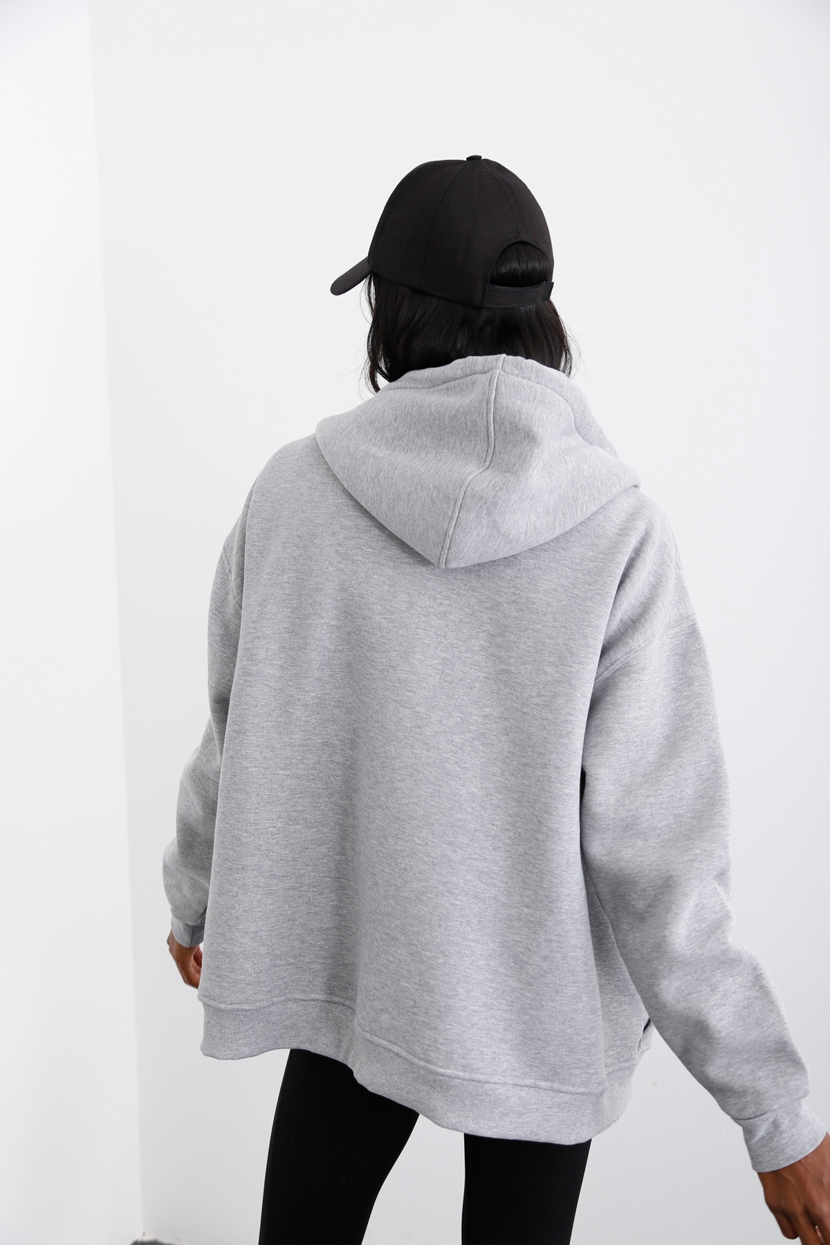 Gri Fermuarlı Şardonlu Sweatshirt 