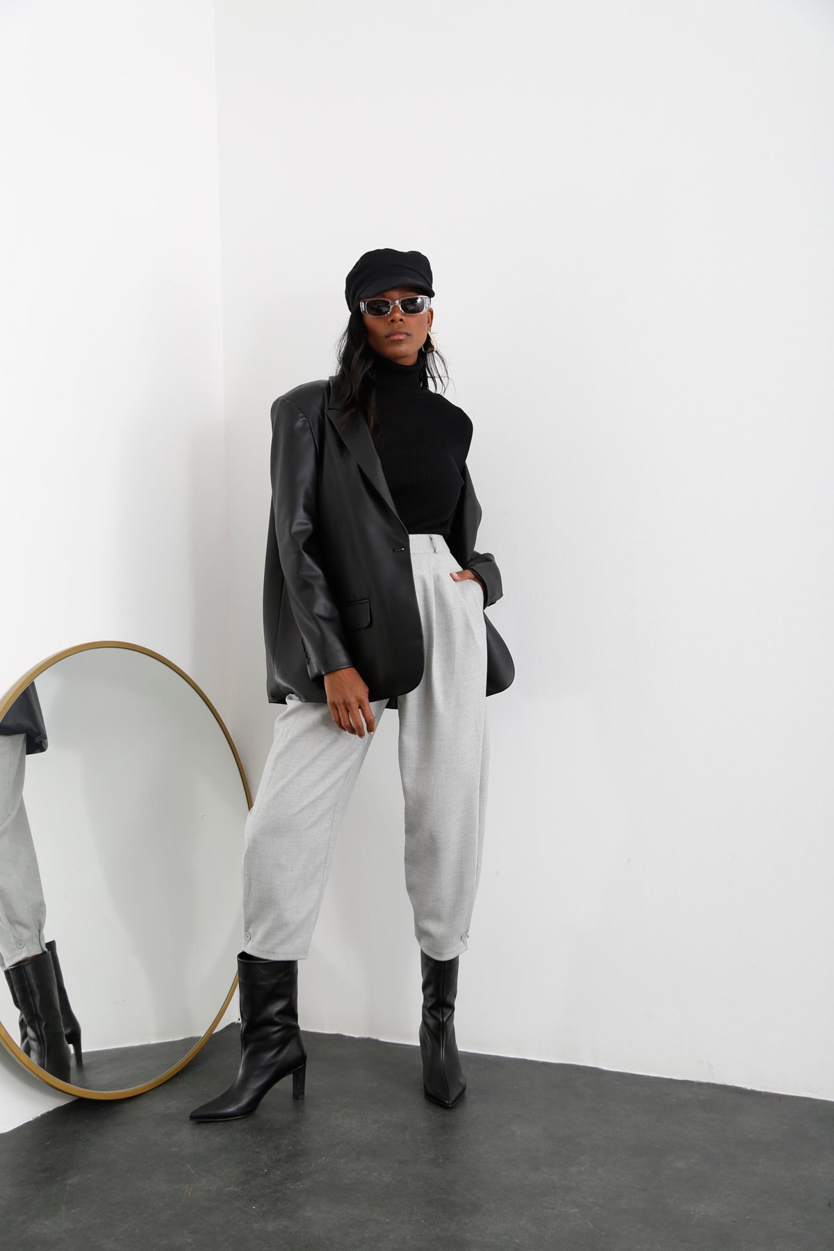 Gri Kaşe Şalvar Pantolon 1436-1