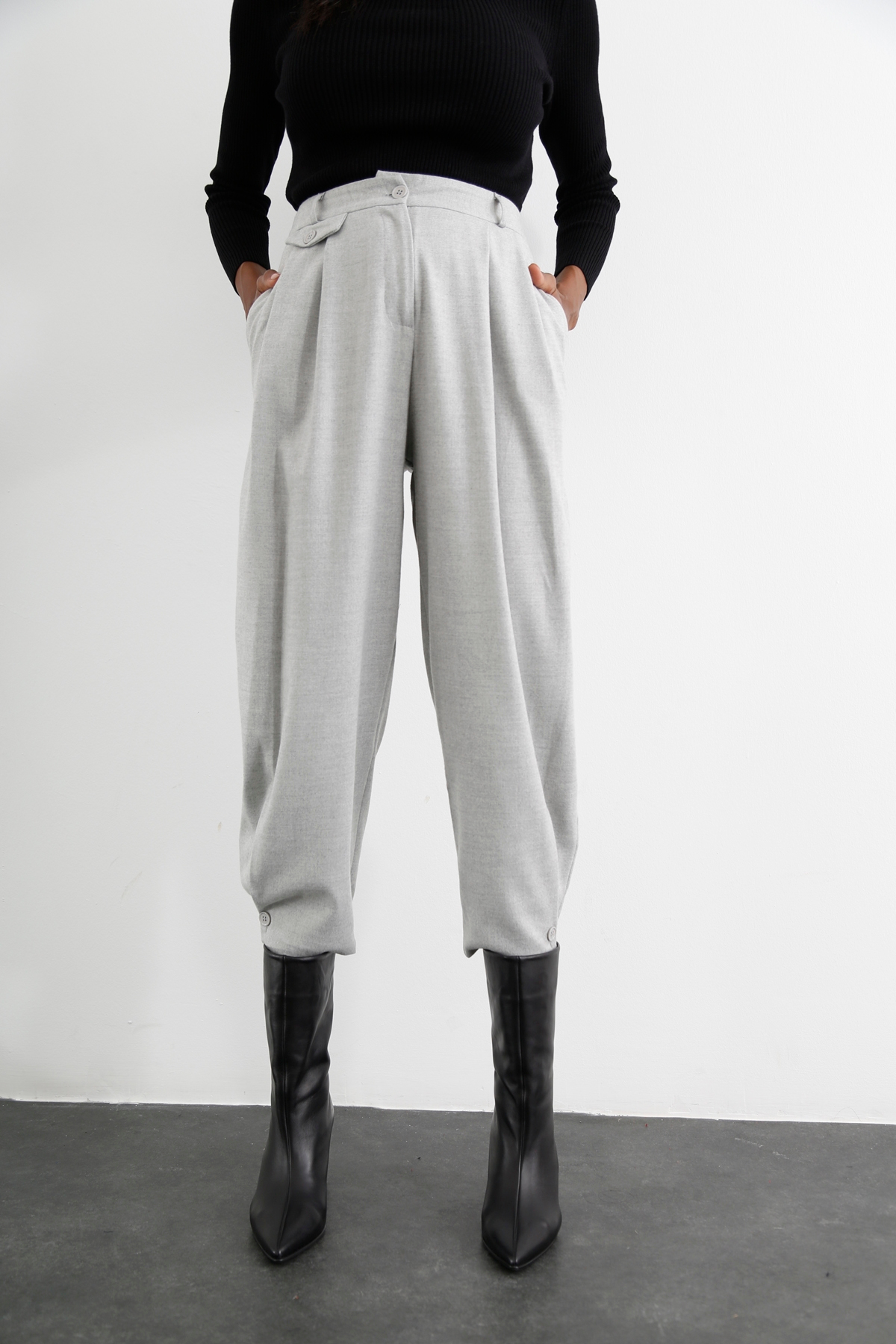 Gri Kaşe Şalvar Pantolon 1436-1