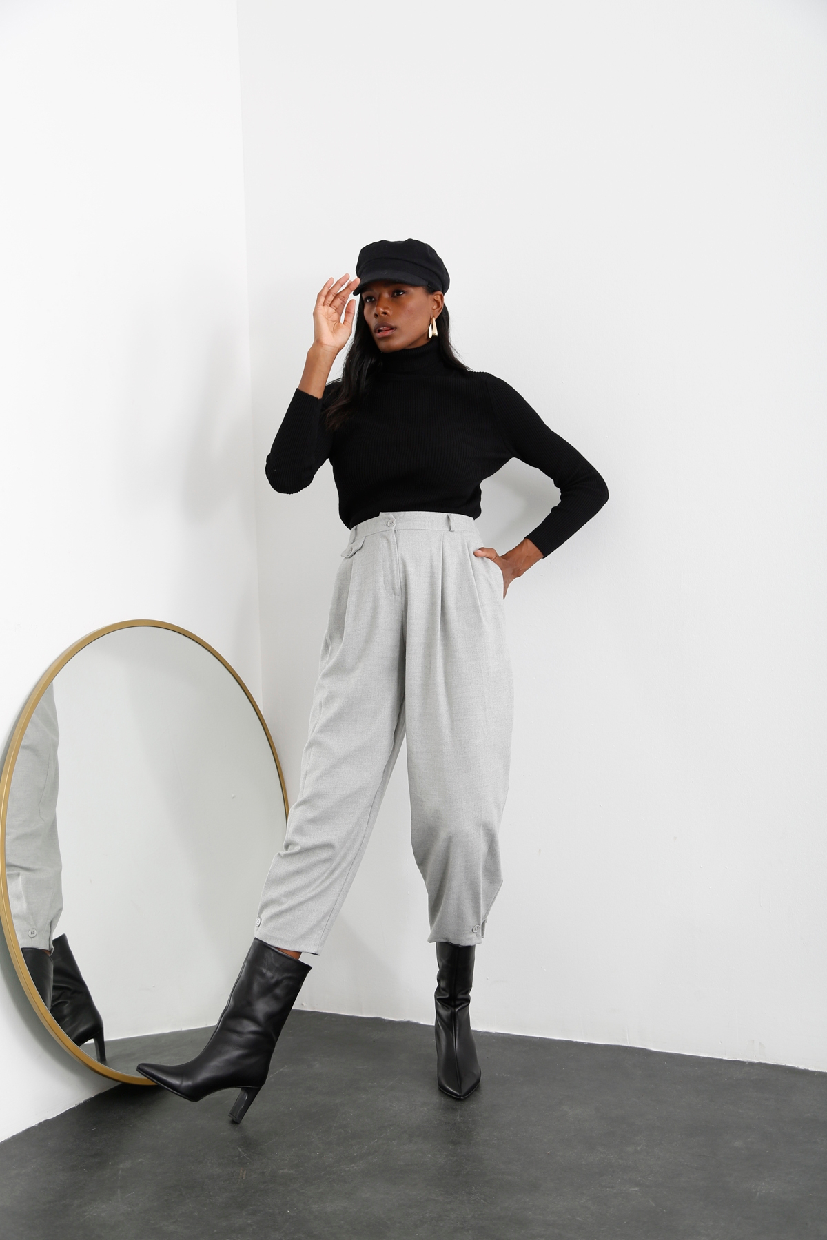 Gri Kaşe Şalvar Pantolon 1436-1