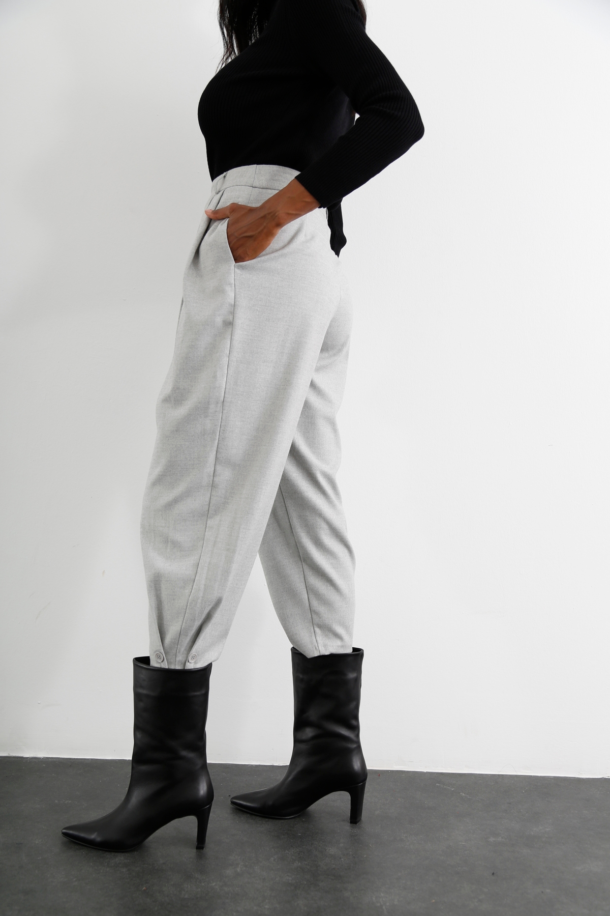 Gri Kaşe Şalvar Pantolon 1436-1