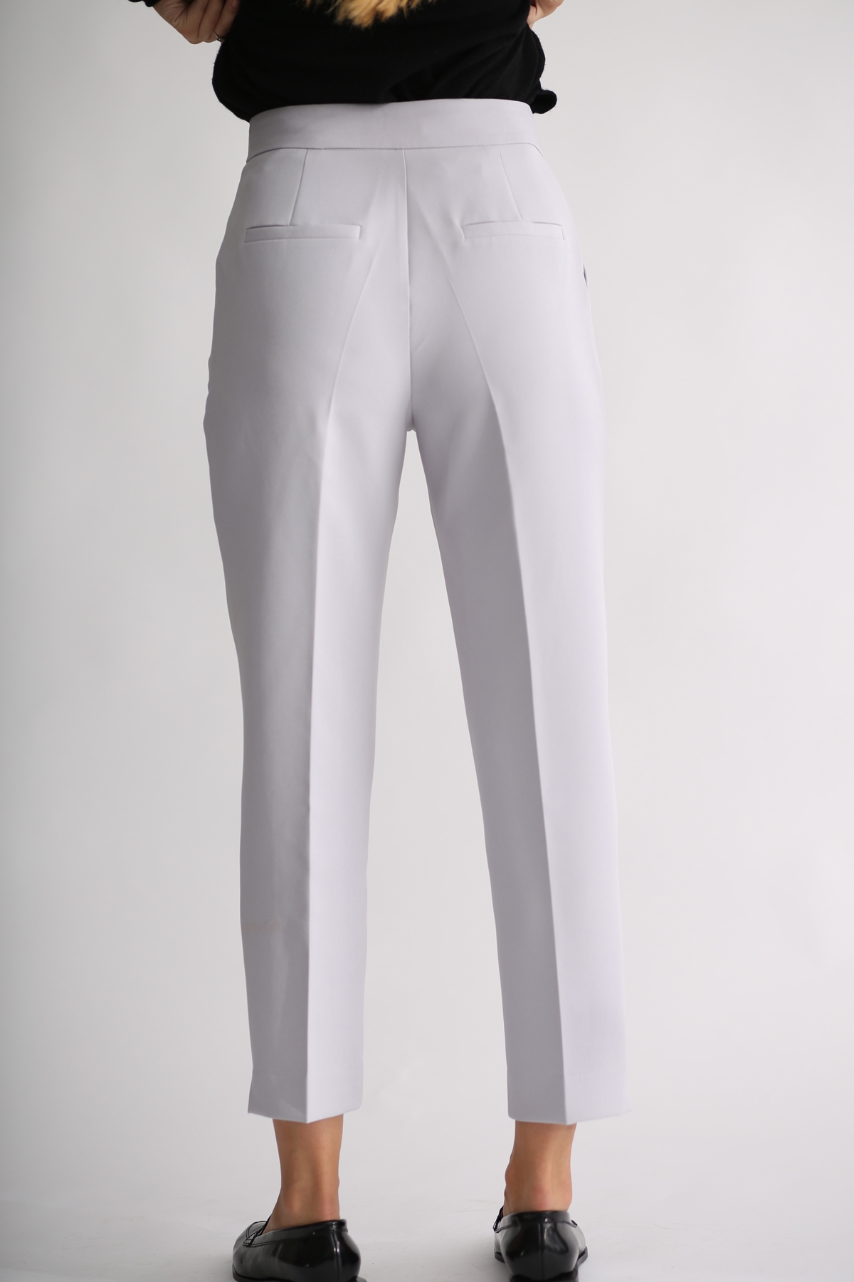 Gri Krep Havuç Pantolon 9796