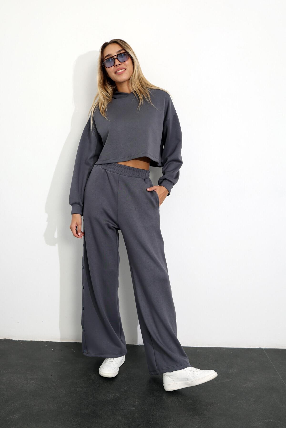Gri Modal Sweatshirt Eşofman Takım 237067