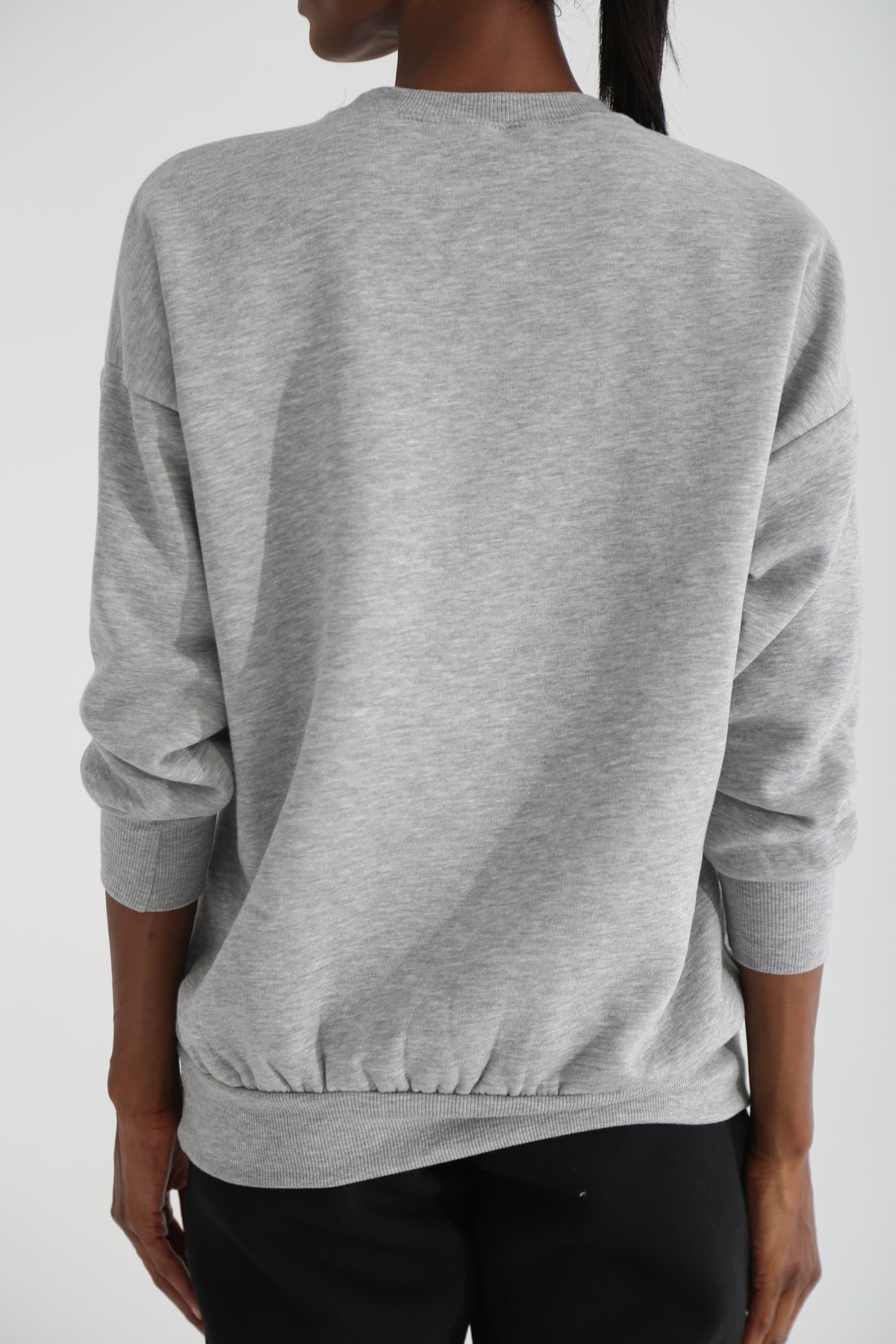 Gri Şardonlu Basic Sweatshirt 3200