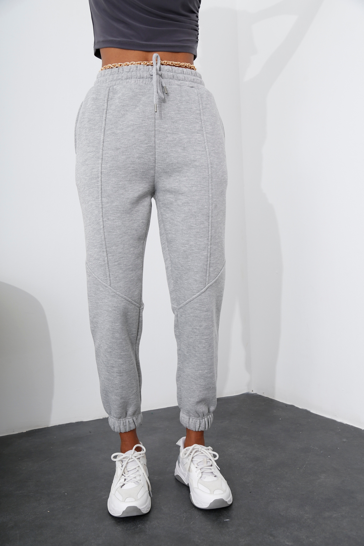 Gri Şardonlu Jogger Eşofman 242