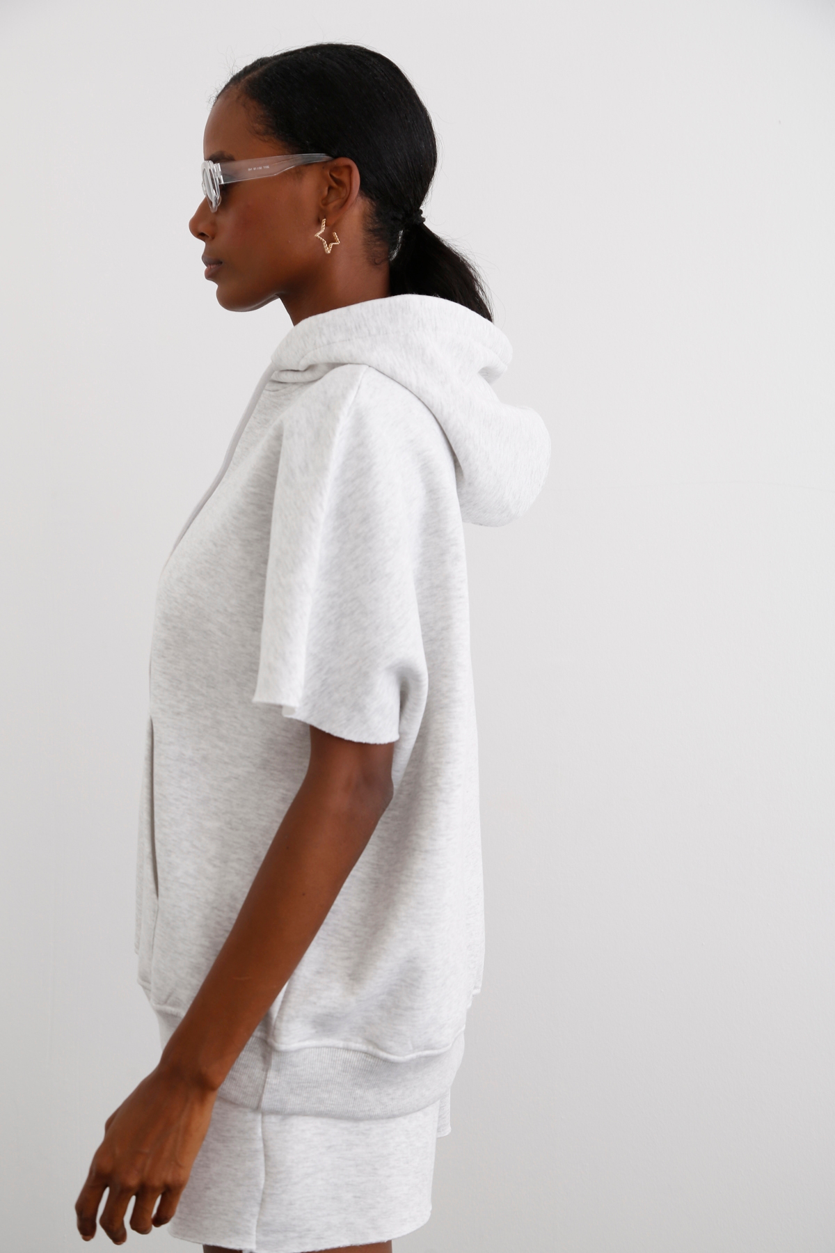 Gri Şardonlu Kolsuz Sweatshirt 0010