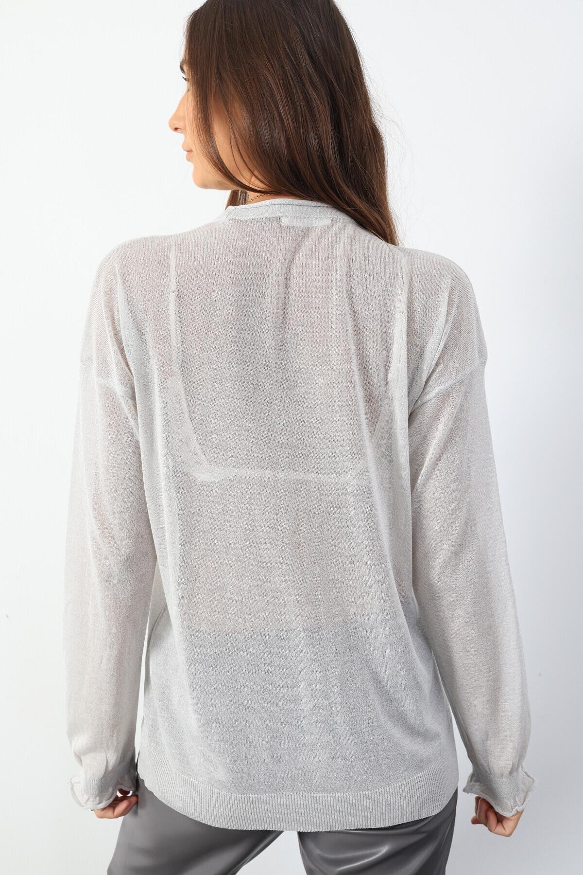Gri Sosis Yaka Basic Triko 98043