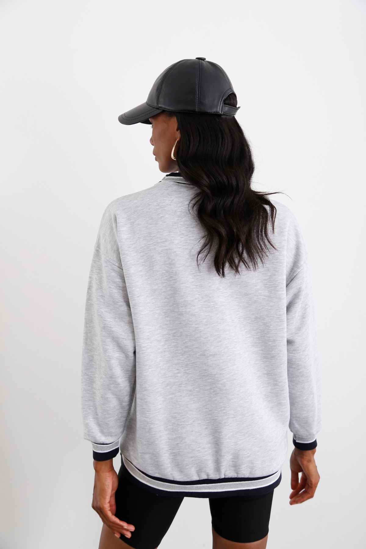 Gri Ucla Baskılı Şardonlu Sweatshirt 3634