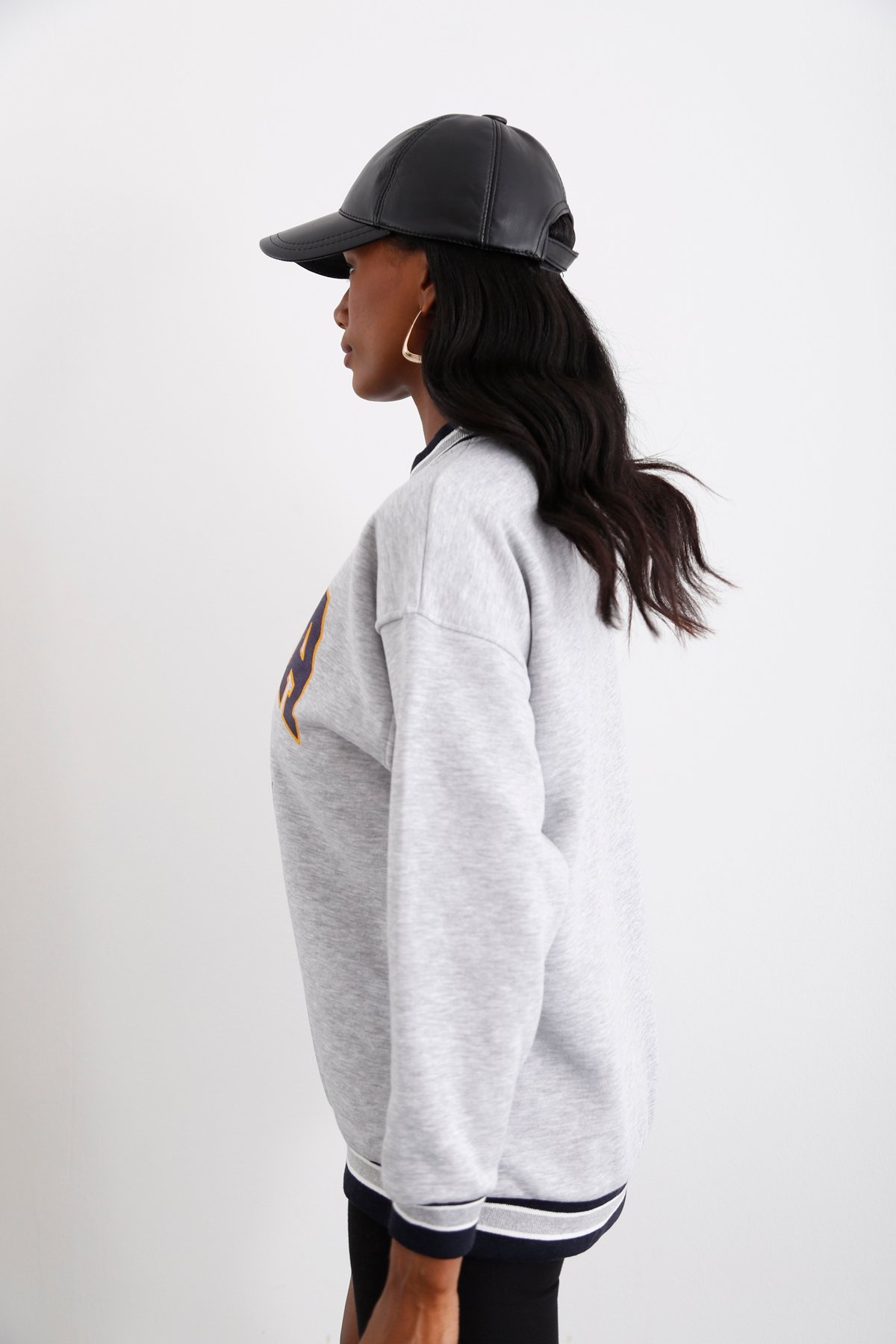Gri Ucla Baskılı Şardonlu Sweatshirt 3634