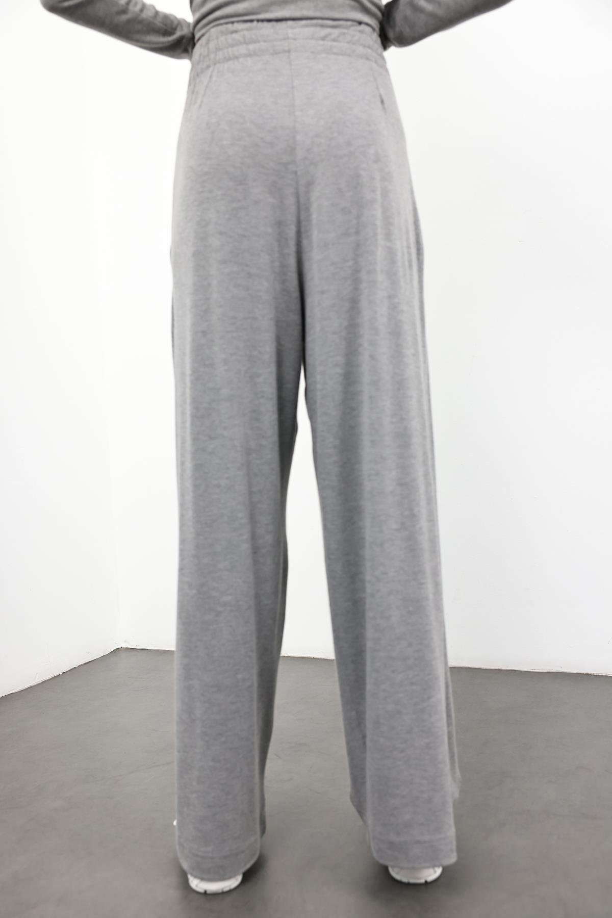 Gri Yüksek Bel Salaş Eşofman 0155