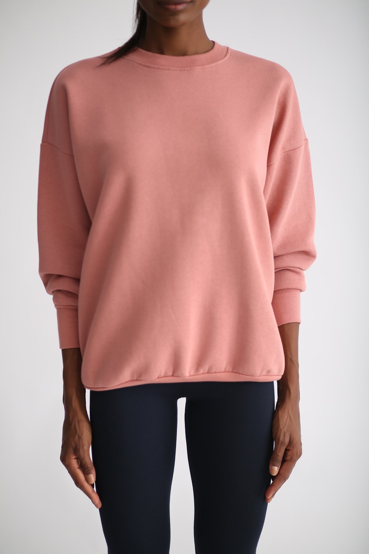 Gül Kurusu Şardonlu Basic Sweatshirt 3200