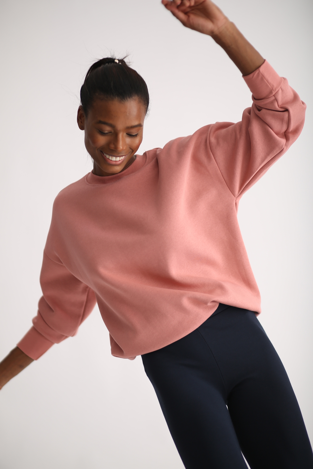 Gül Kurusu Şardonlu Basic Sweatshirt 3200