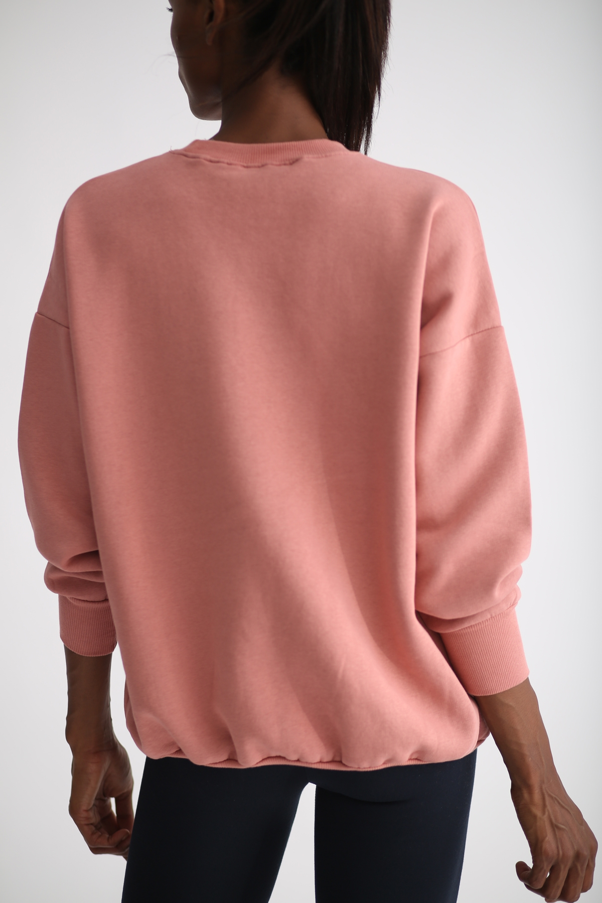 Gül Kurusu Şardonlu Basic Sweatshirt 3200