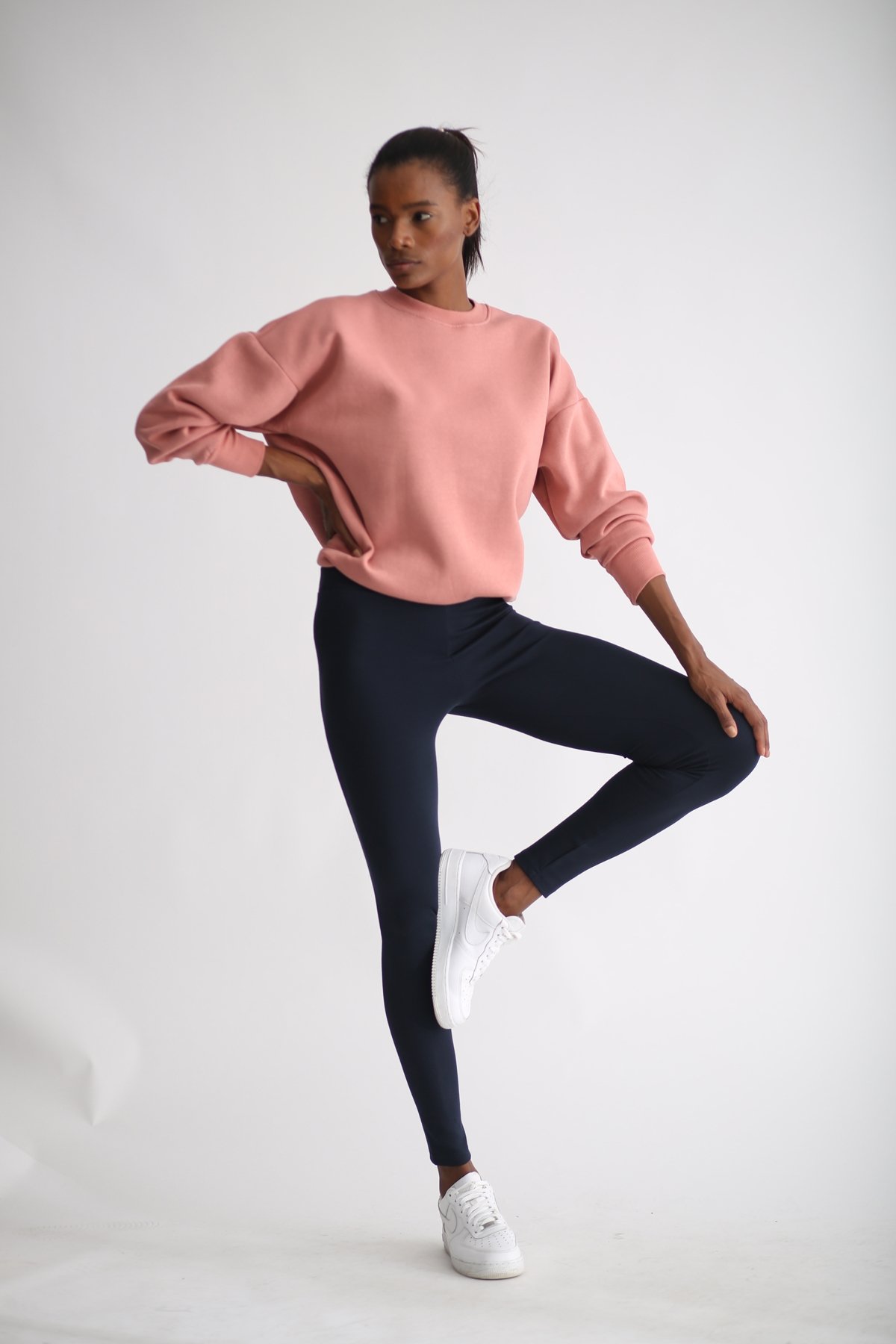 Gül Kurusu Şardonlu Basic Sweatshirt 3200