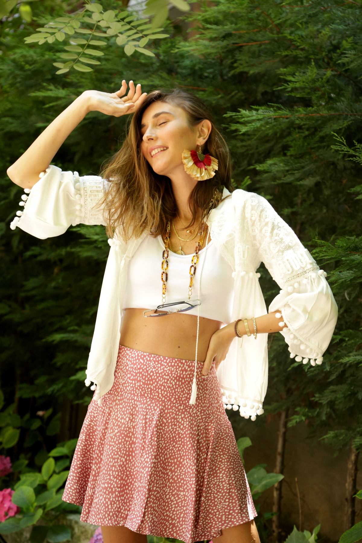 Gül Kurusu Şort Astarlı Beli Lastikli Volanlı Mini Etek 11043