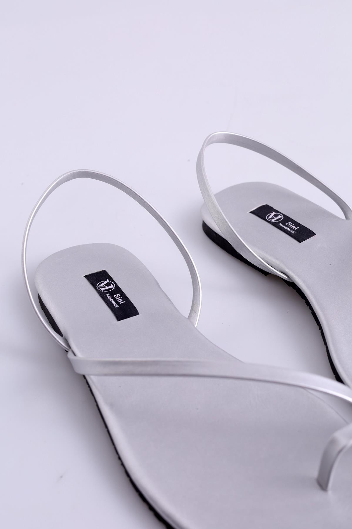 Gümüş Parmak Arası Sandalet 004