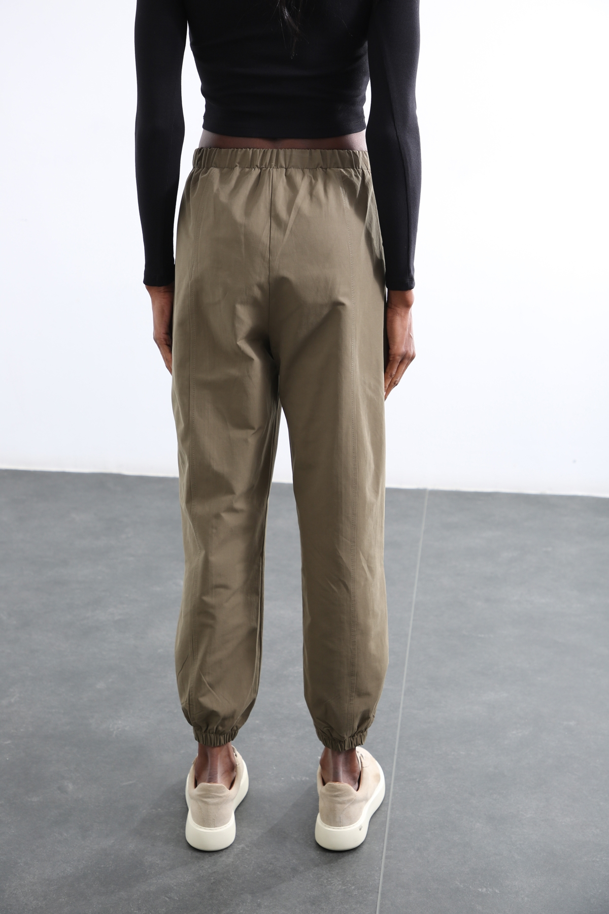 Haki Beli  Lastikli Paraşüt Pantolon 27454