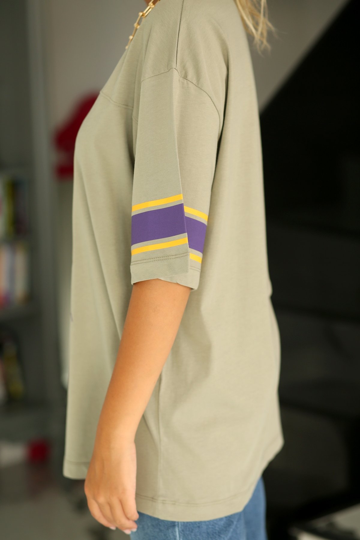 Haki C Logo Oversize Tshirt 