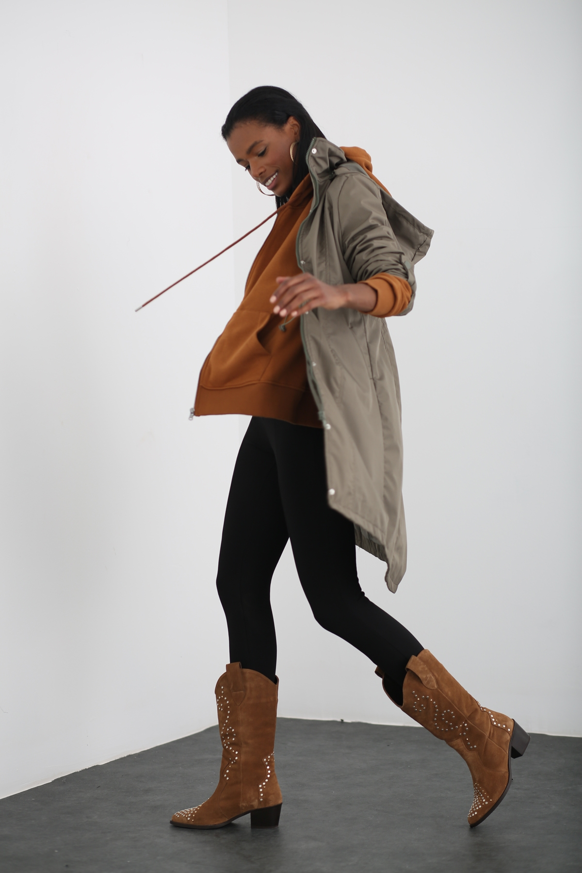 Haki Kapşonlu Trenchcoat 2002