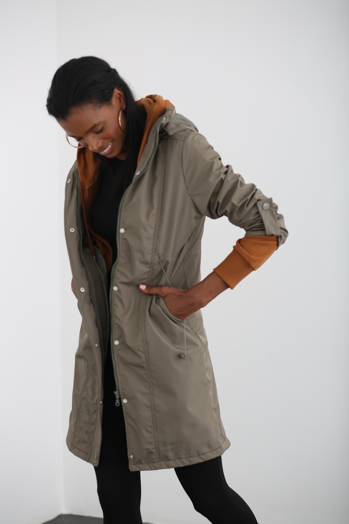 Haki Kapşonlu Trenchcoat 2002