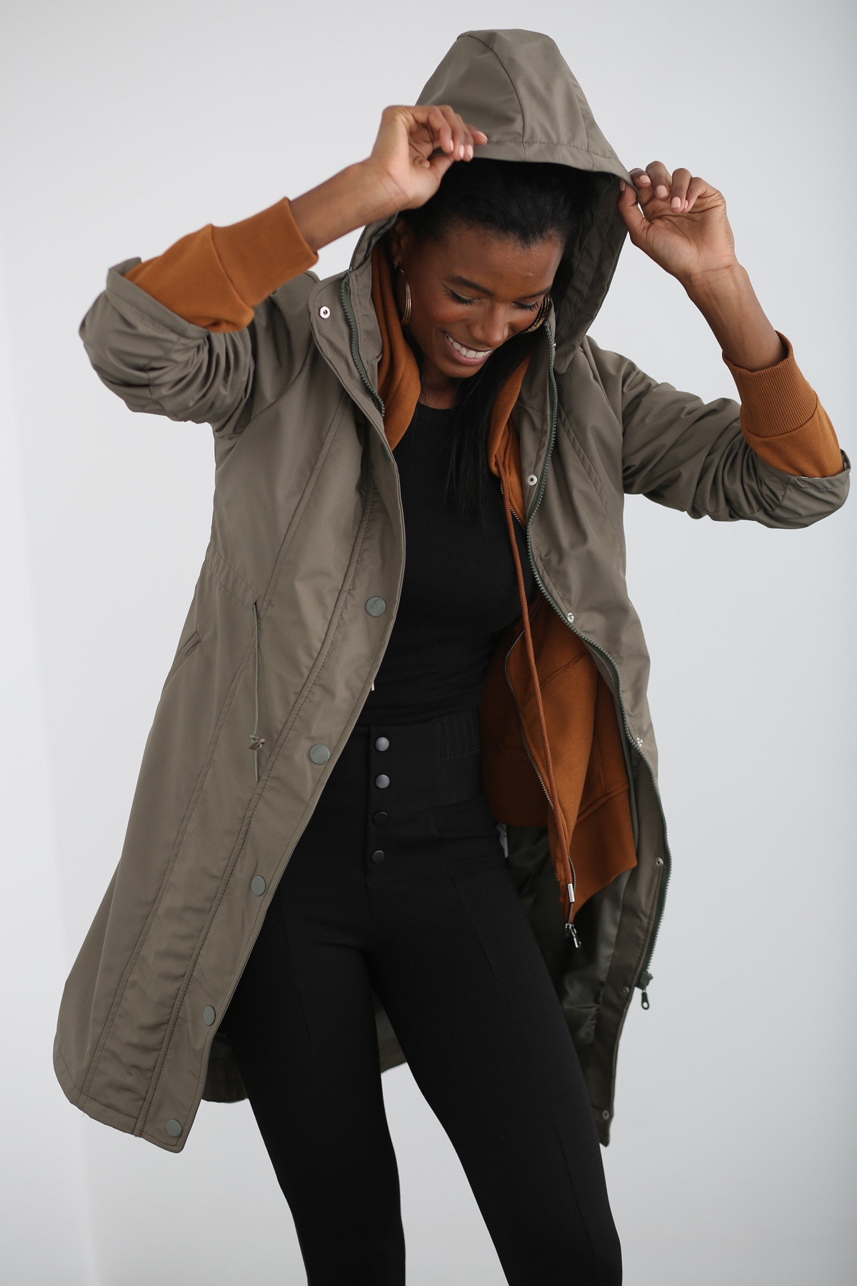 Haki Kapşonlu Trenchcoat 2002