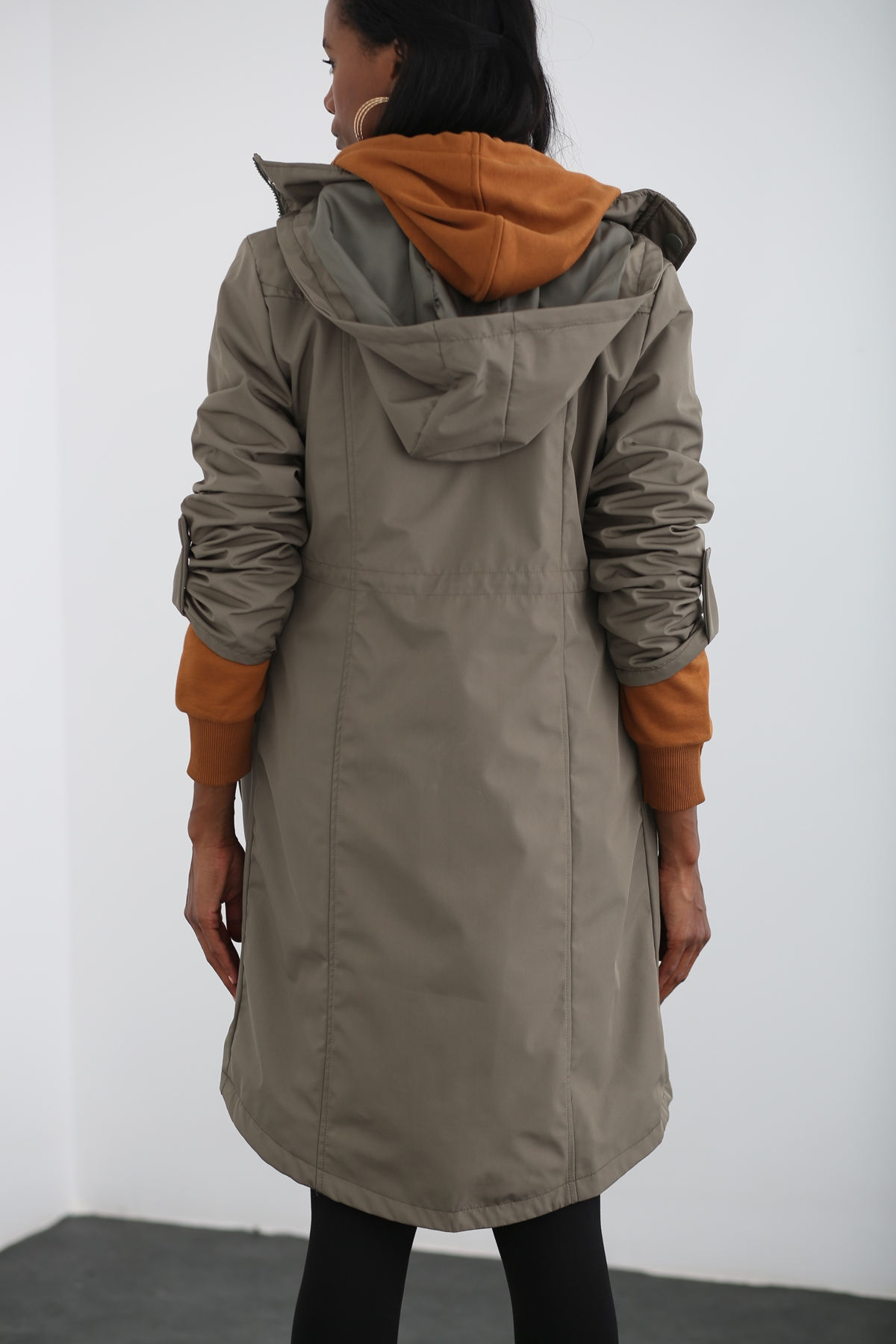 Haki Kapşonlu Trenchcoat 2002