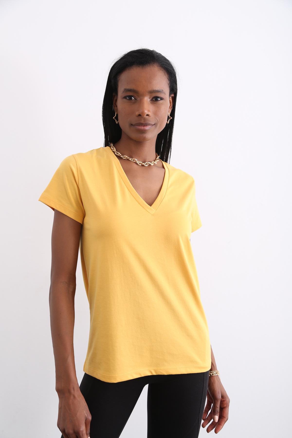 Hardal Organik V Yaka Tshirt 