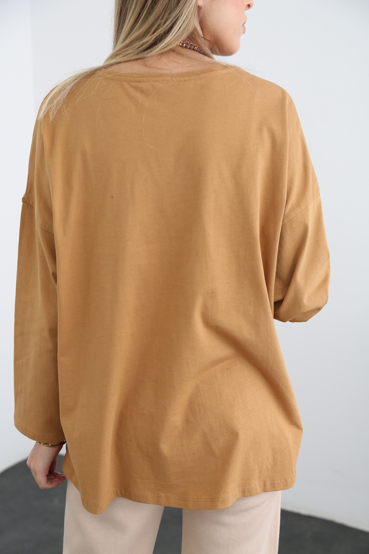 Hardal Uzun Kol Basic Tshirt 0106