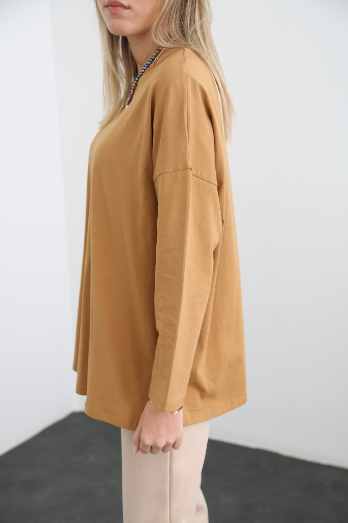 Hardal Uzun Kol Basic Tshirt 0106