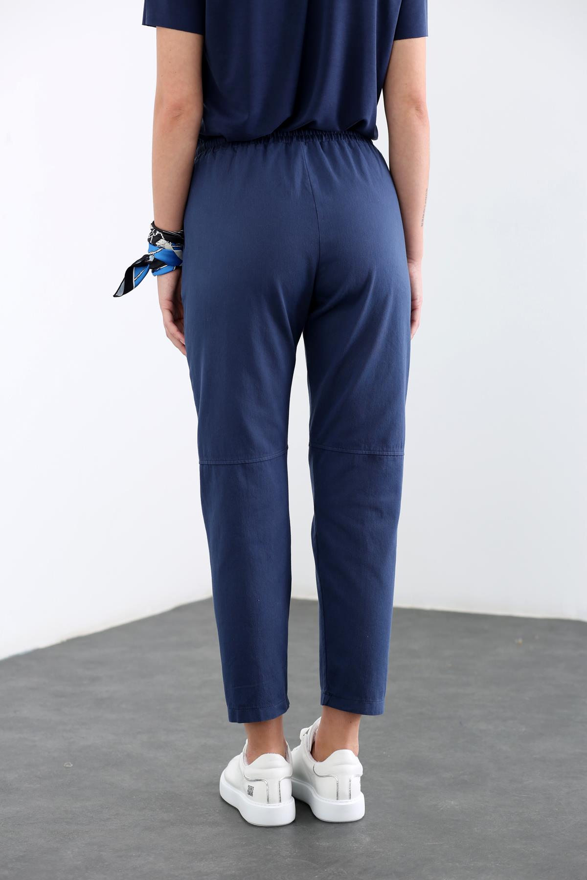indigo Beli Lastikli Havuç Pantolon 23085