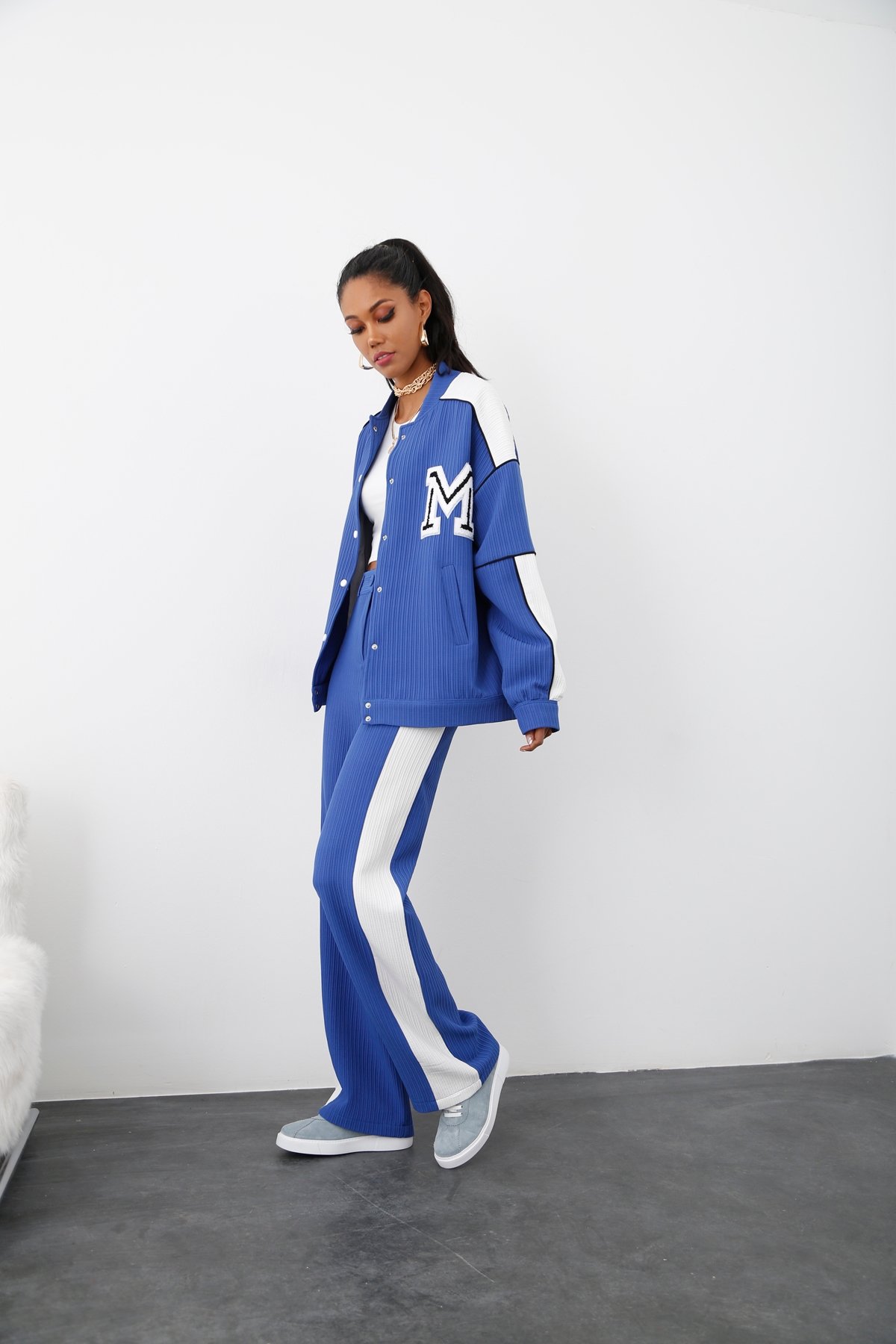 indigo Kalın Şeritli Pantolon 70969