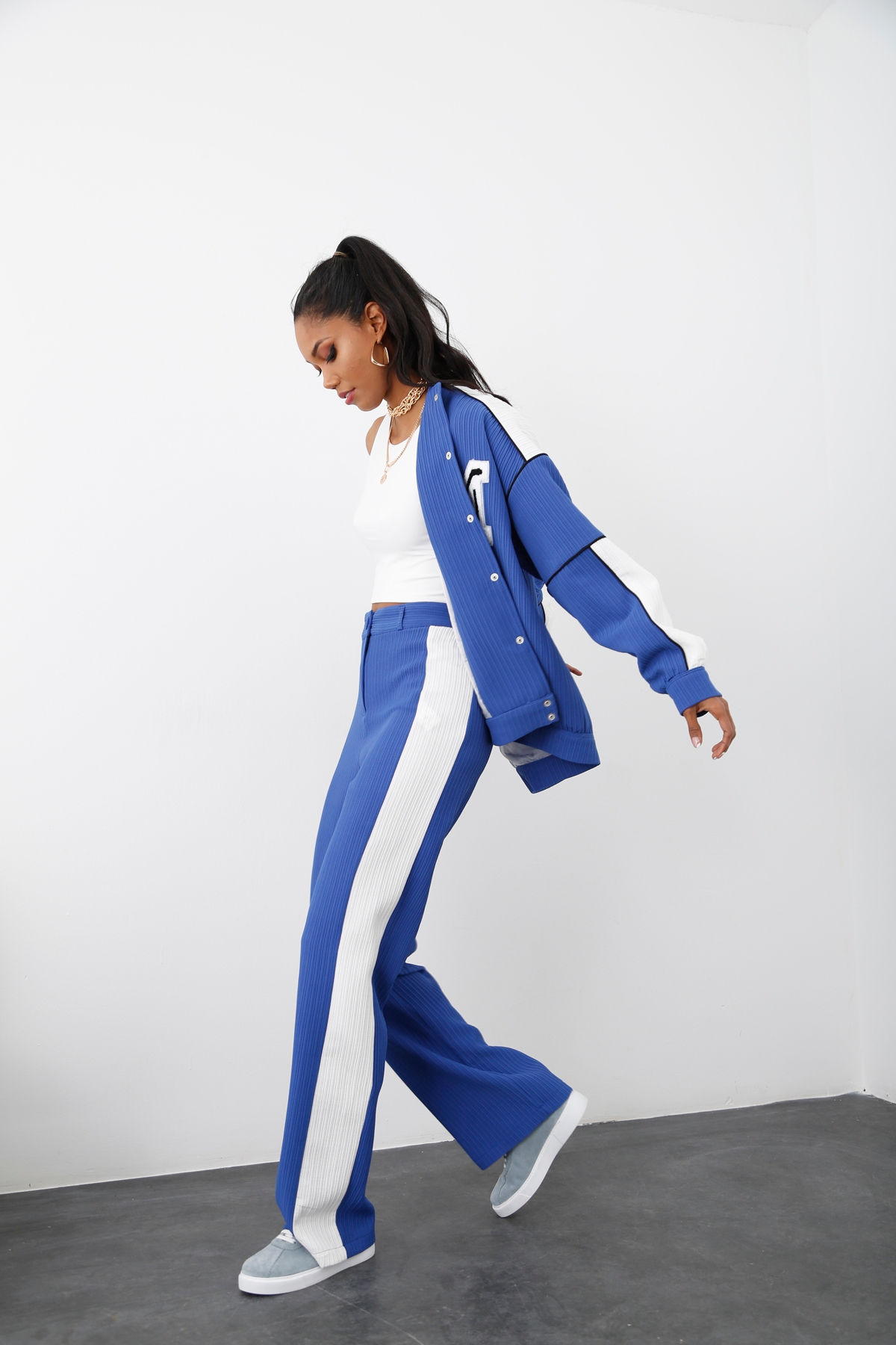 indigo Kalın Şeritli Pantolon 70969