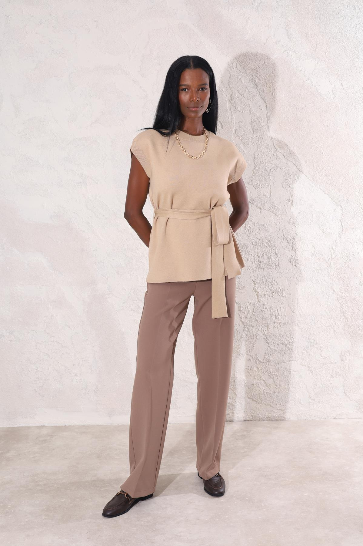 Kahverengi Boru Paça Pantolon 50714