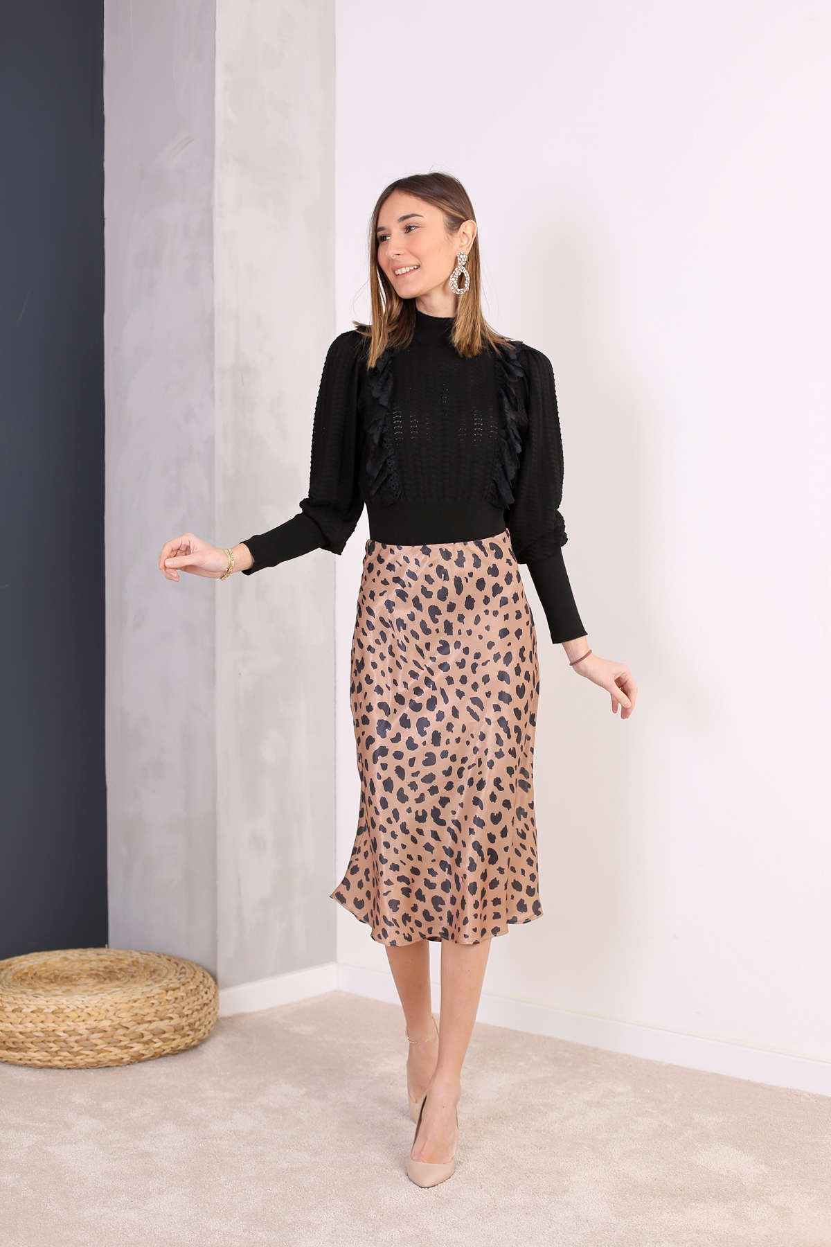Kahverengi Leopar Desen Etek 3138