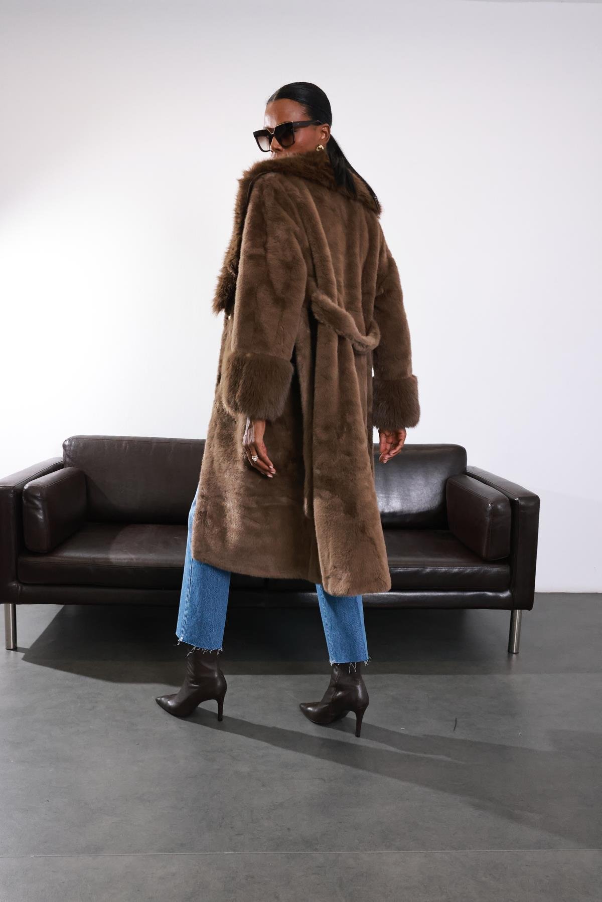 Kahverengi Premium Maxi Kürk 99678