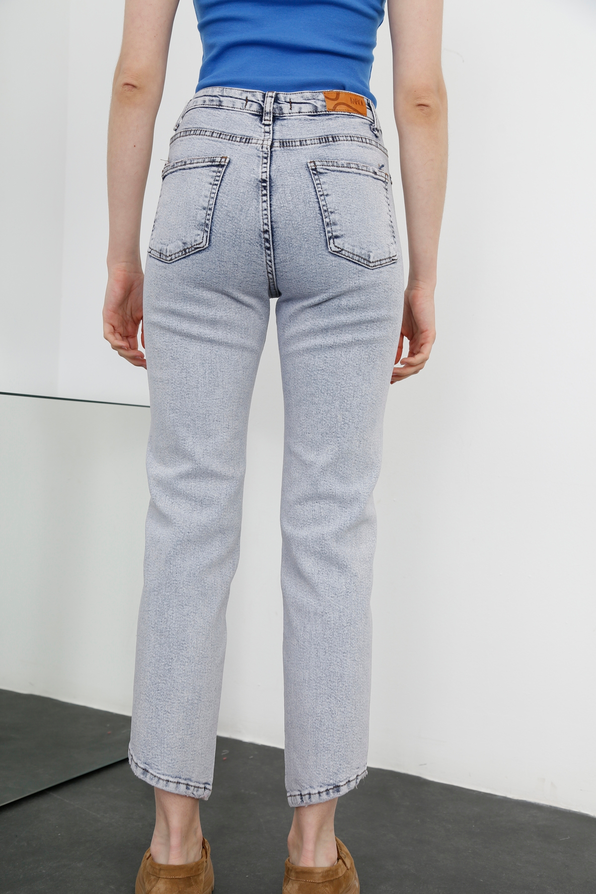 Kar Yıkamalı Yüksek Bel Boyfit Jean D.570