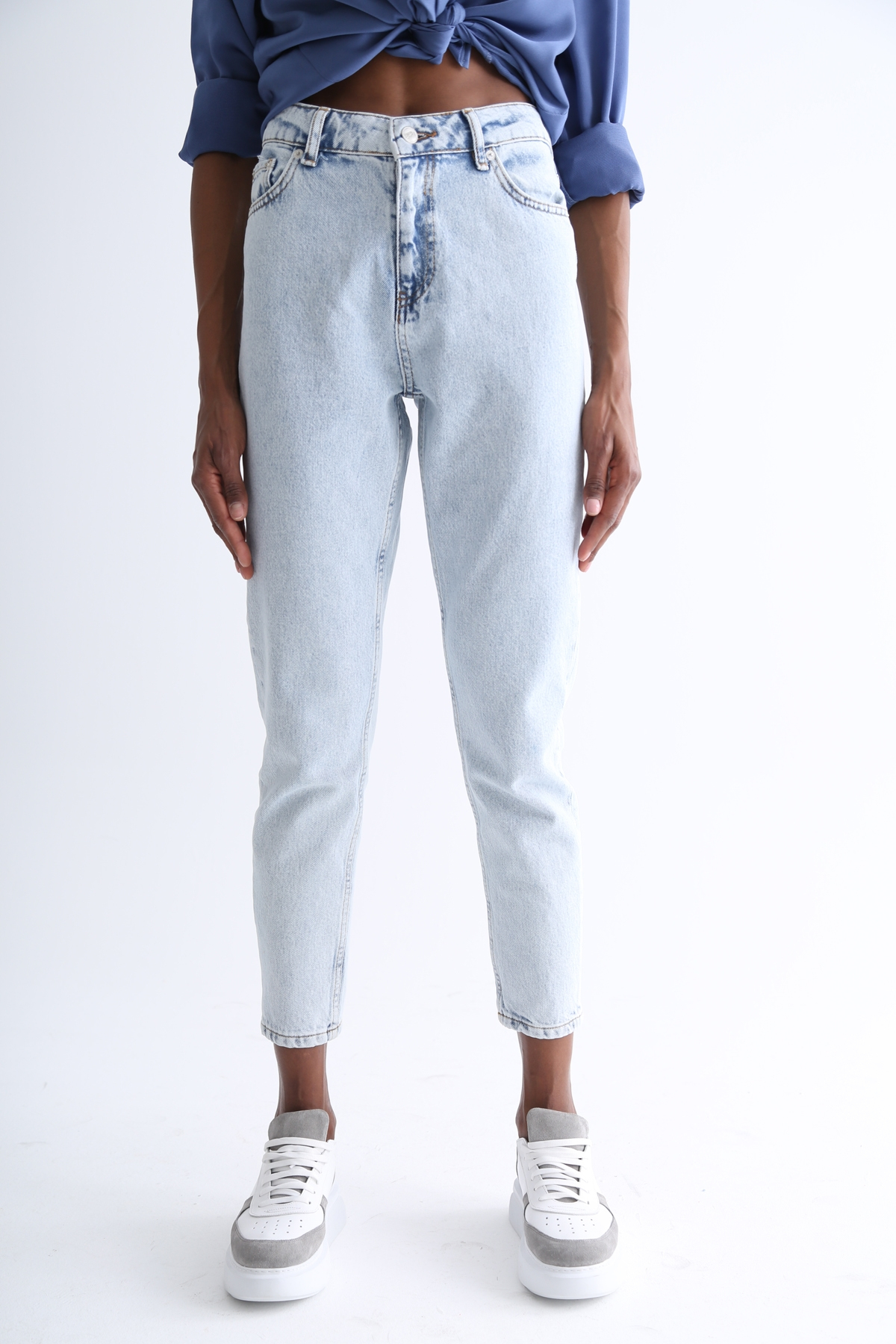 Kar Yıkamalı Yüksek Bel Mom Fit Jean 1915