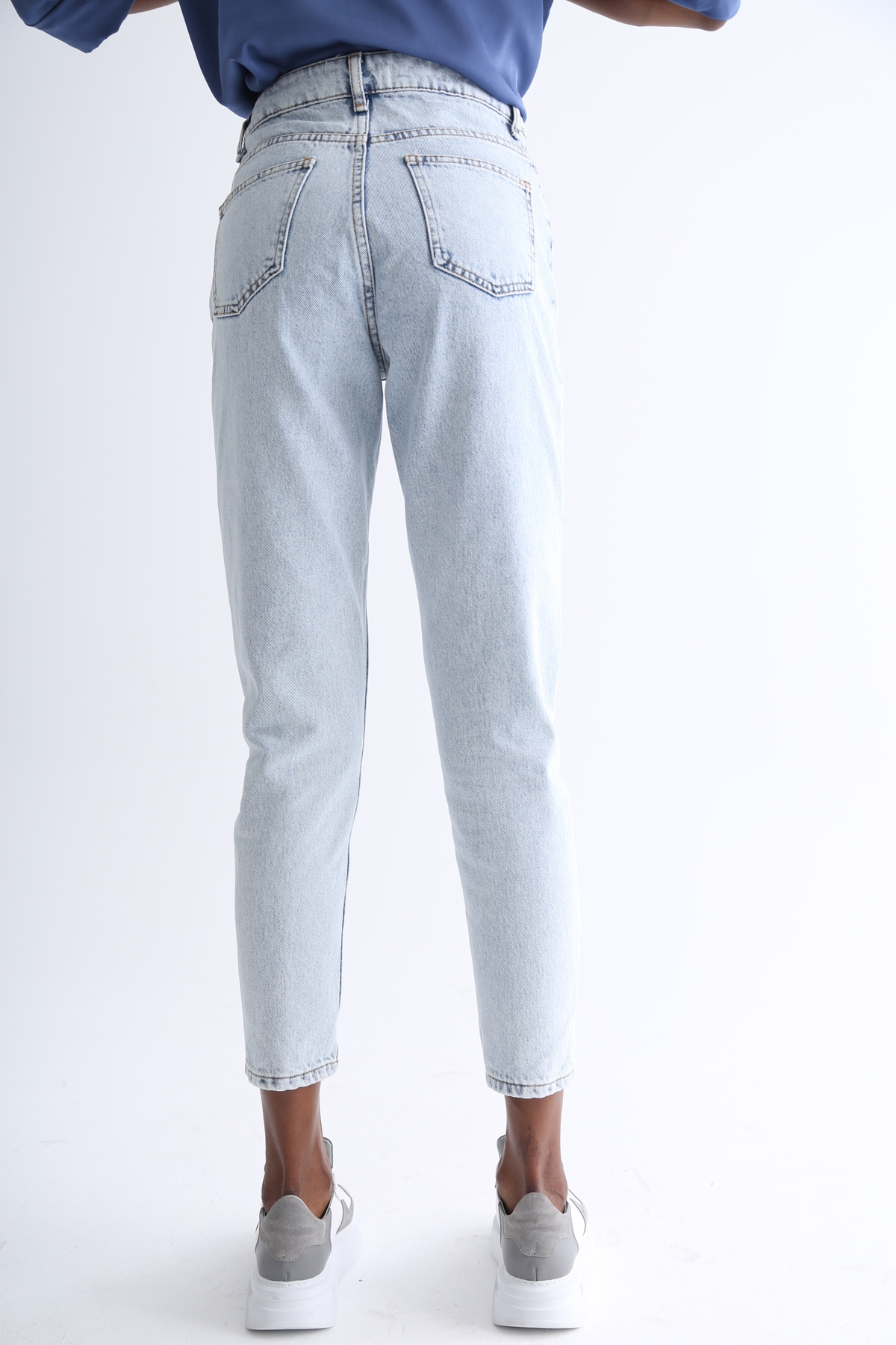 Kar Yıkamalı Yüksek Bel Mom Fit Jean 1915