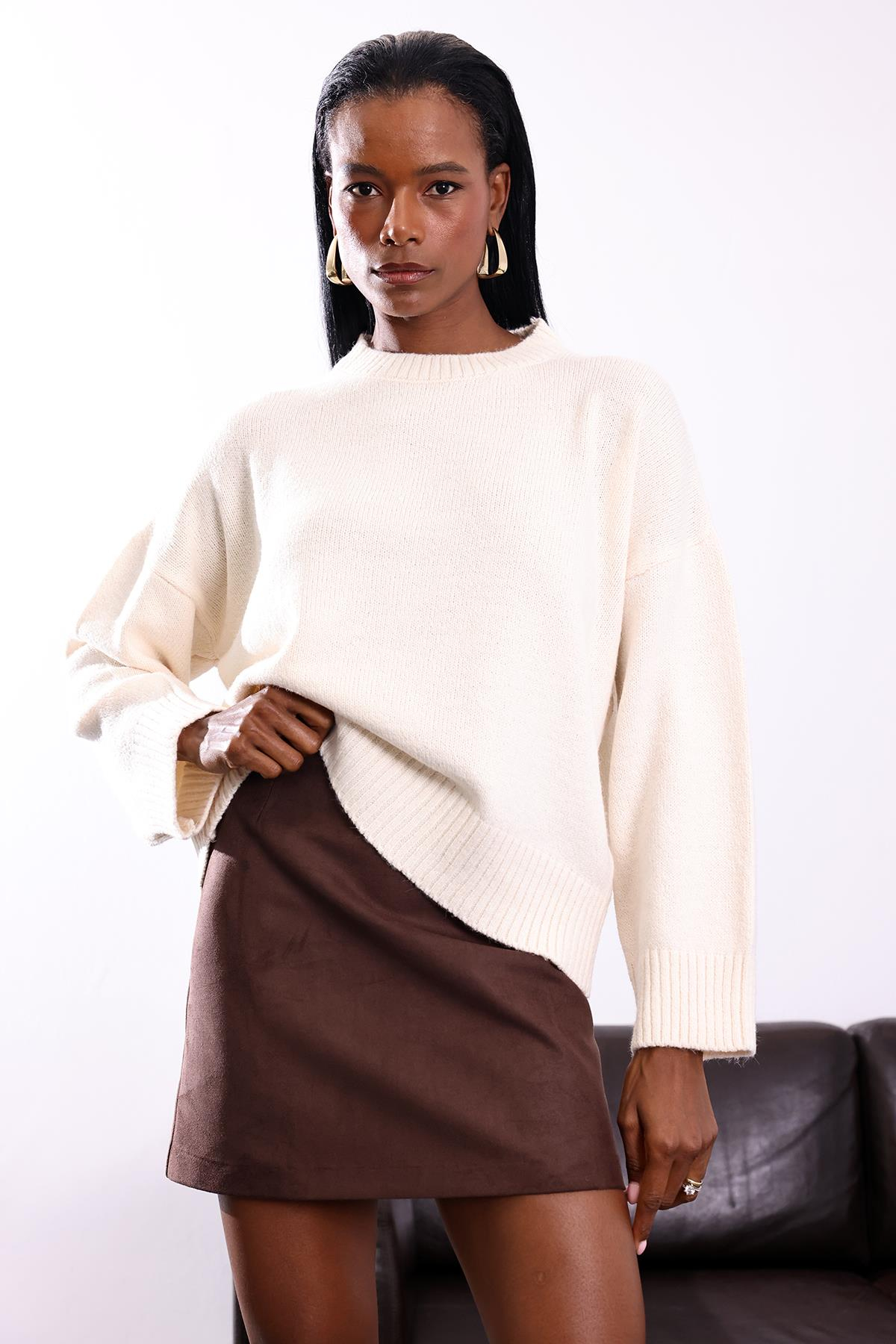 Kemik Bisiklet Yaka Kazak 