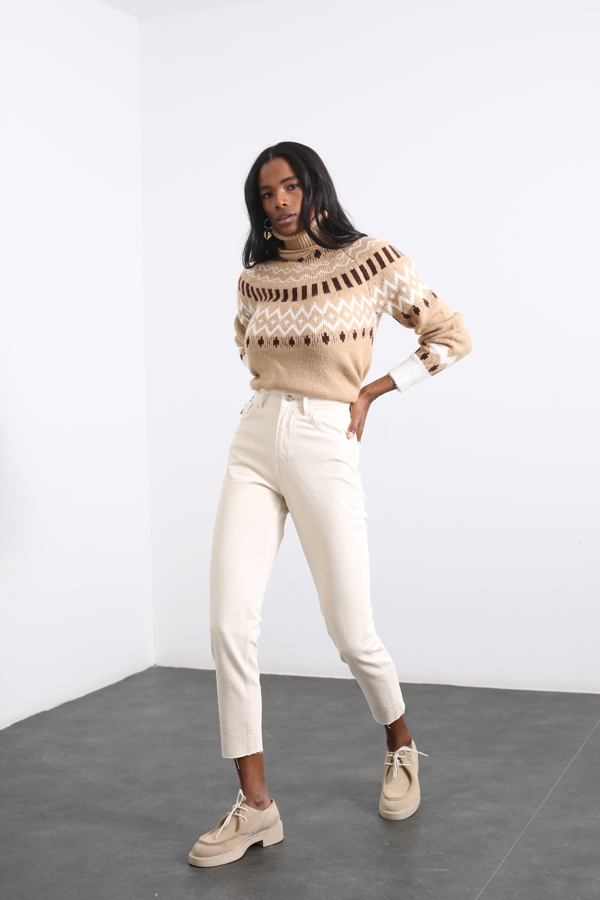 Kemik Kesik Paça Mom Jean 6150
