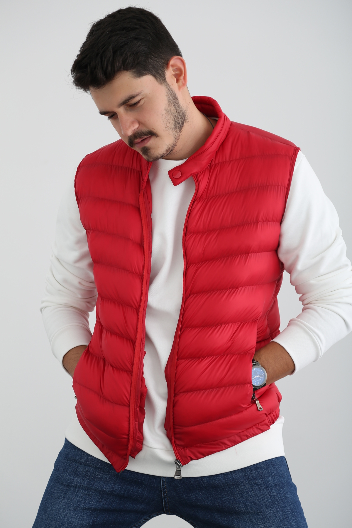 Kırmızı Erkek İnce Yelek 96603