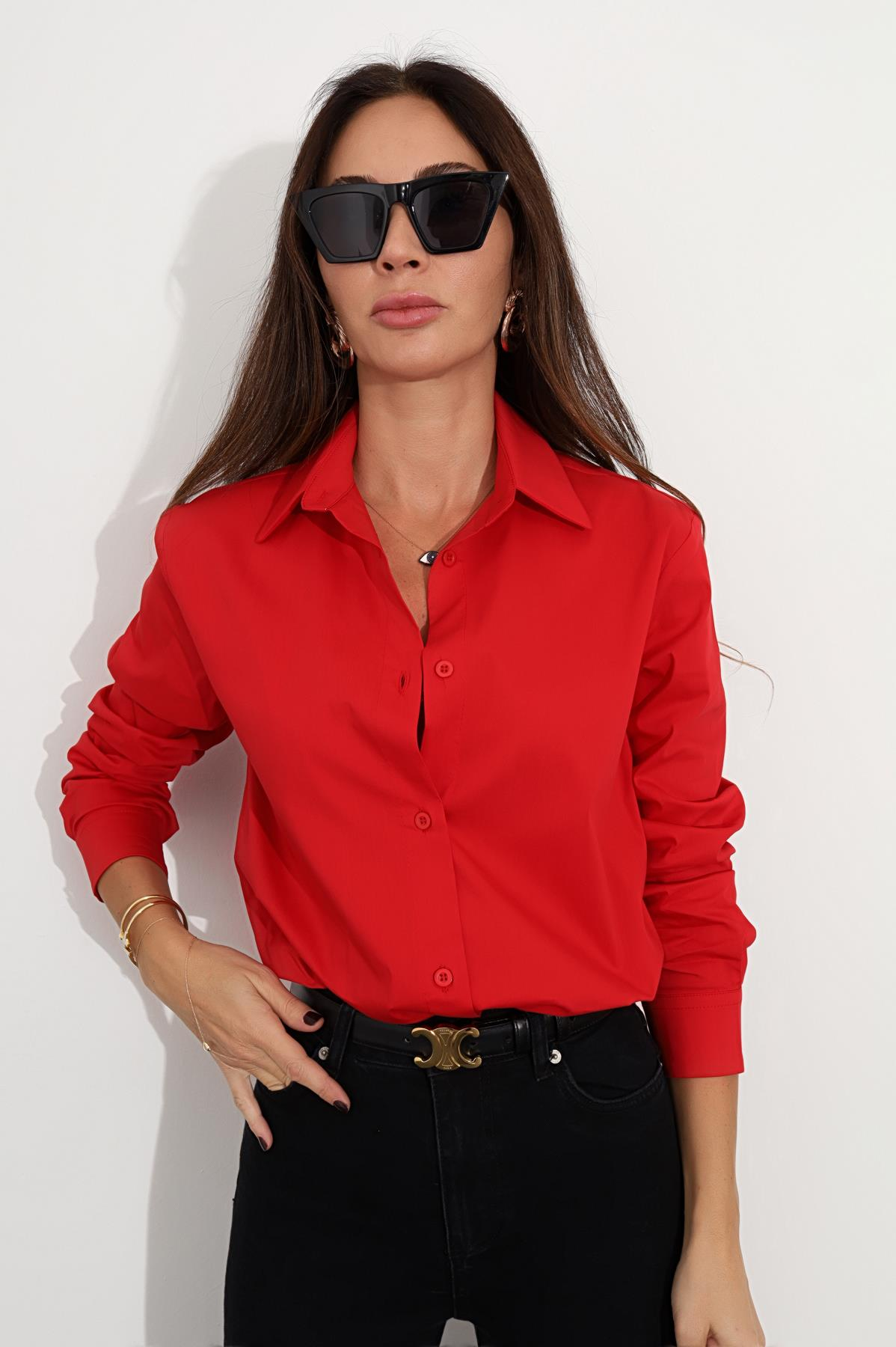 Kırmızı Fit Basic Gömlek 2402