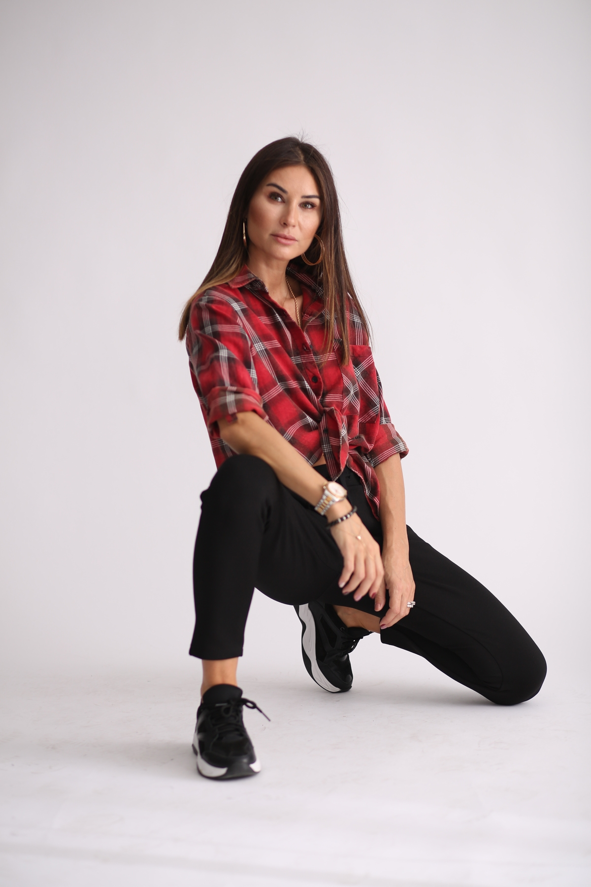 Kırmızı Tek Cep Ekose Gömlek 3696