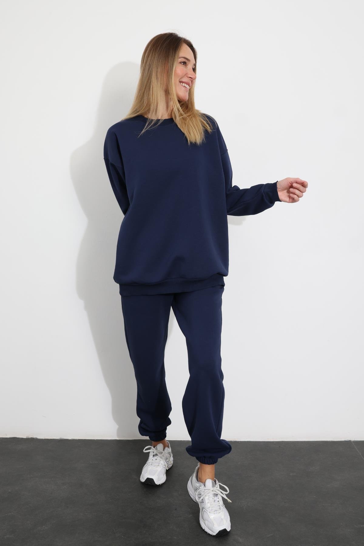 Lacivert Basic Sweatshirt  Eşofman Takım 3840
